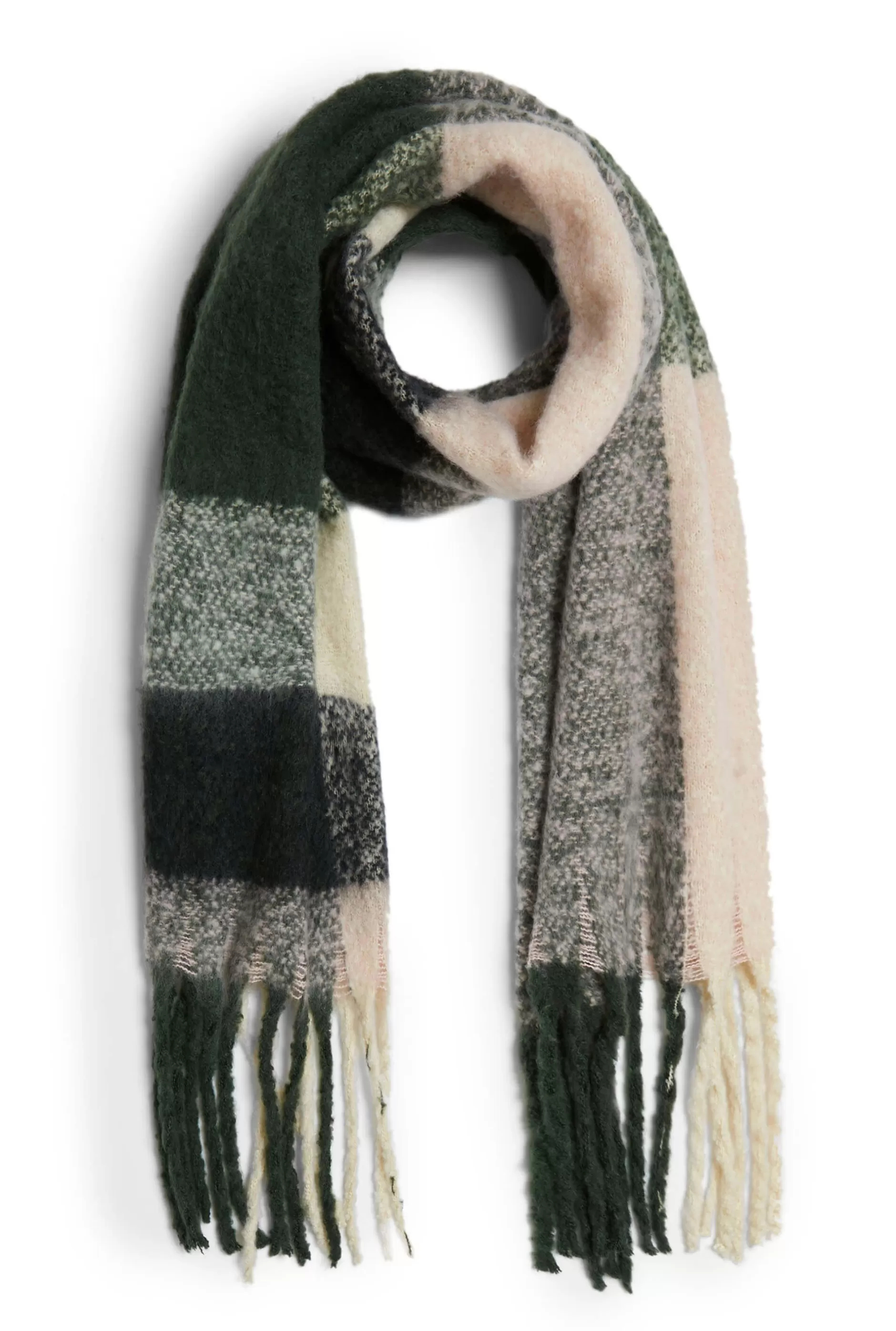 Asymmetrical Checkered Scarf Green^James Lakeland Fashion