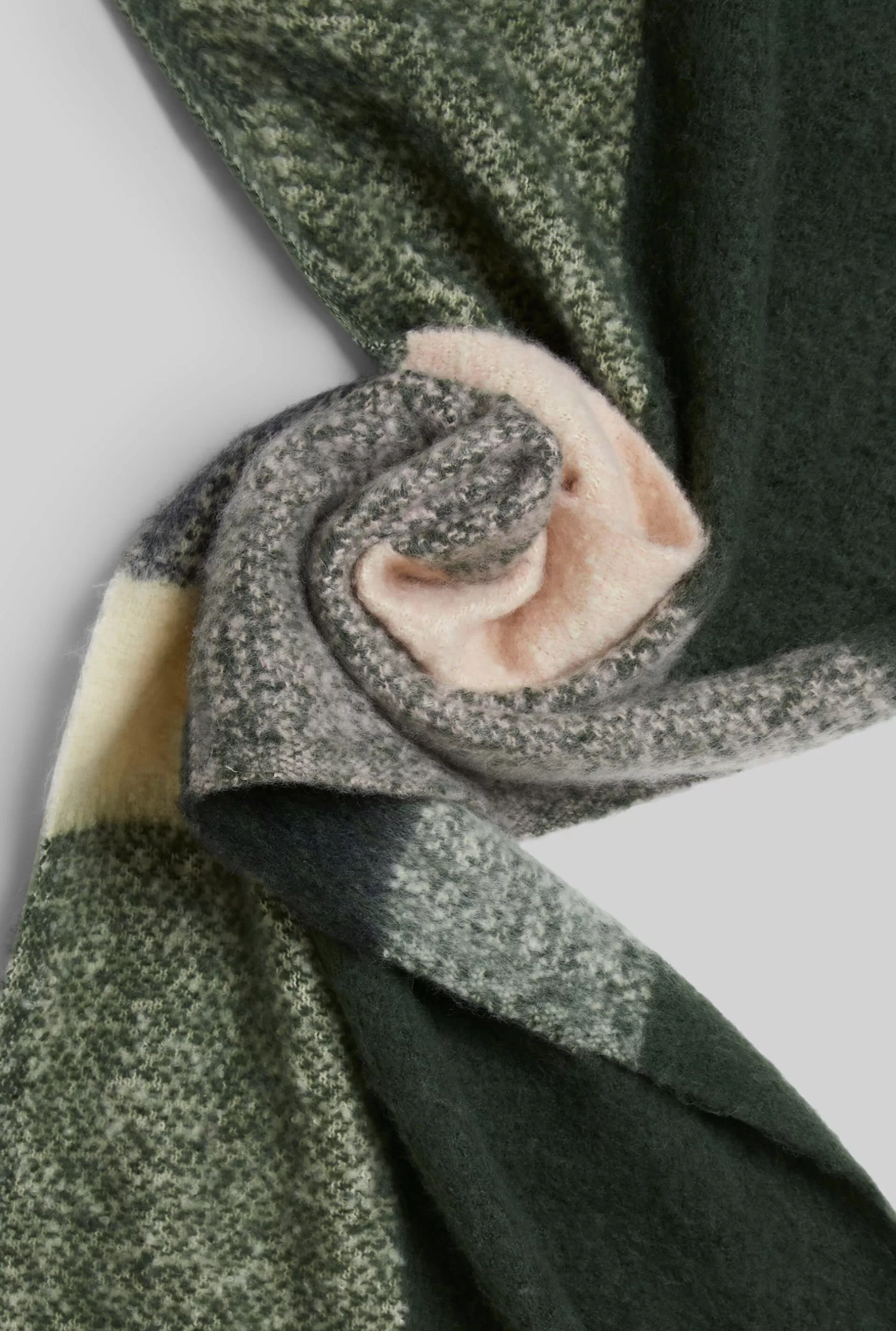 Asymmetrical Checkered Scarf Green^James Lakeland Fashion
