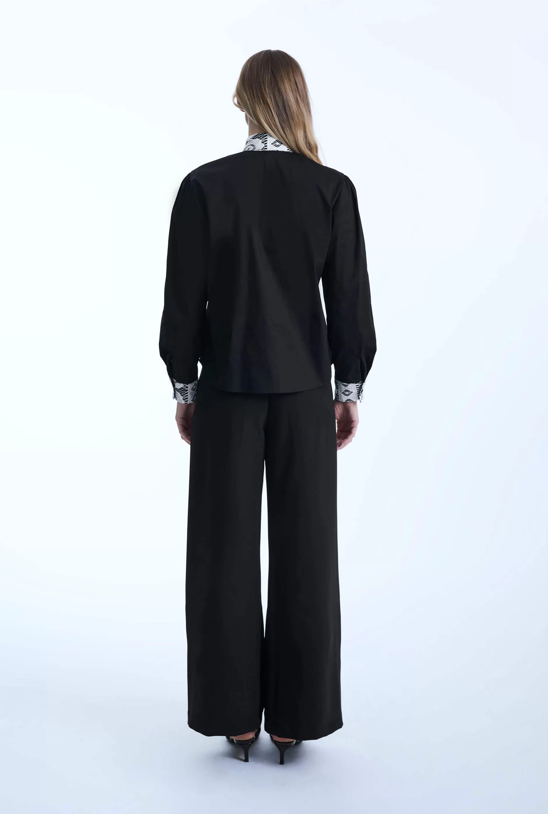 Black Crochet Tie Shirt^James Lakeland Store
