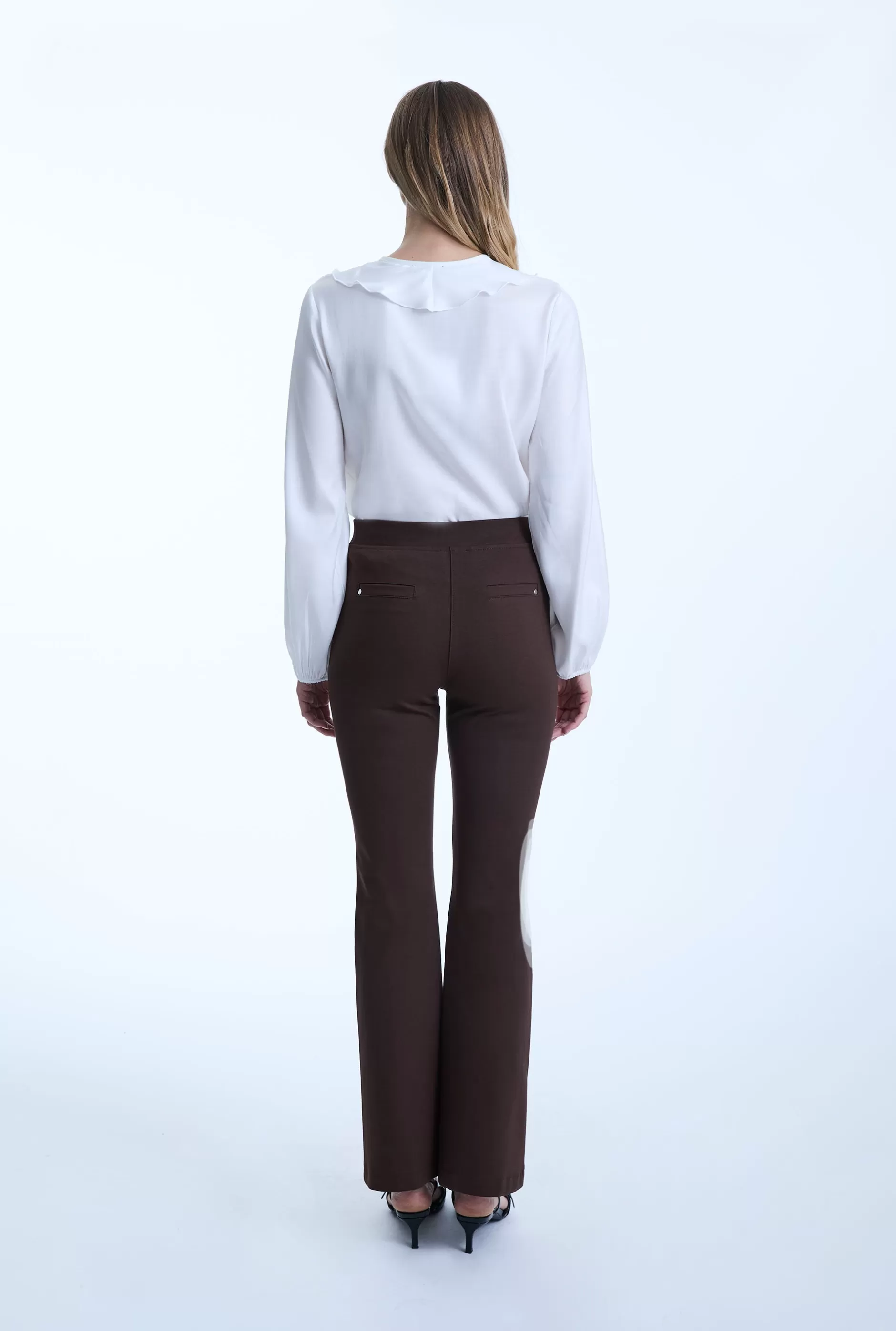Boot Leg Brown Trousers^James Lakeland Clearance