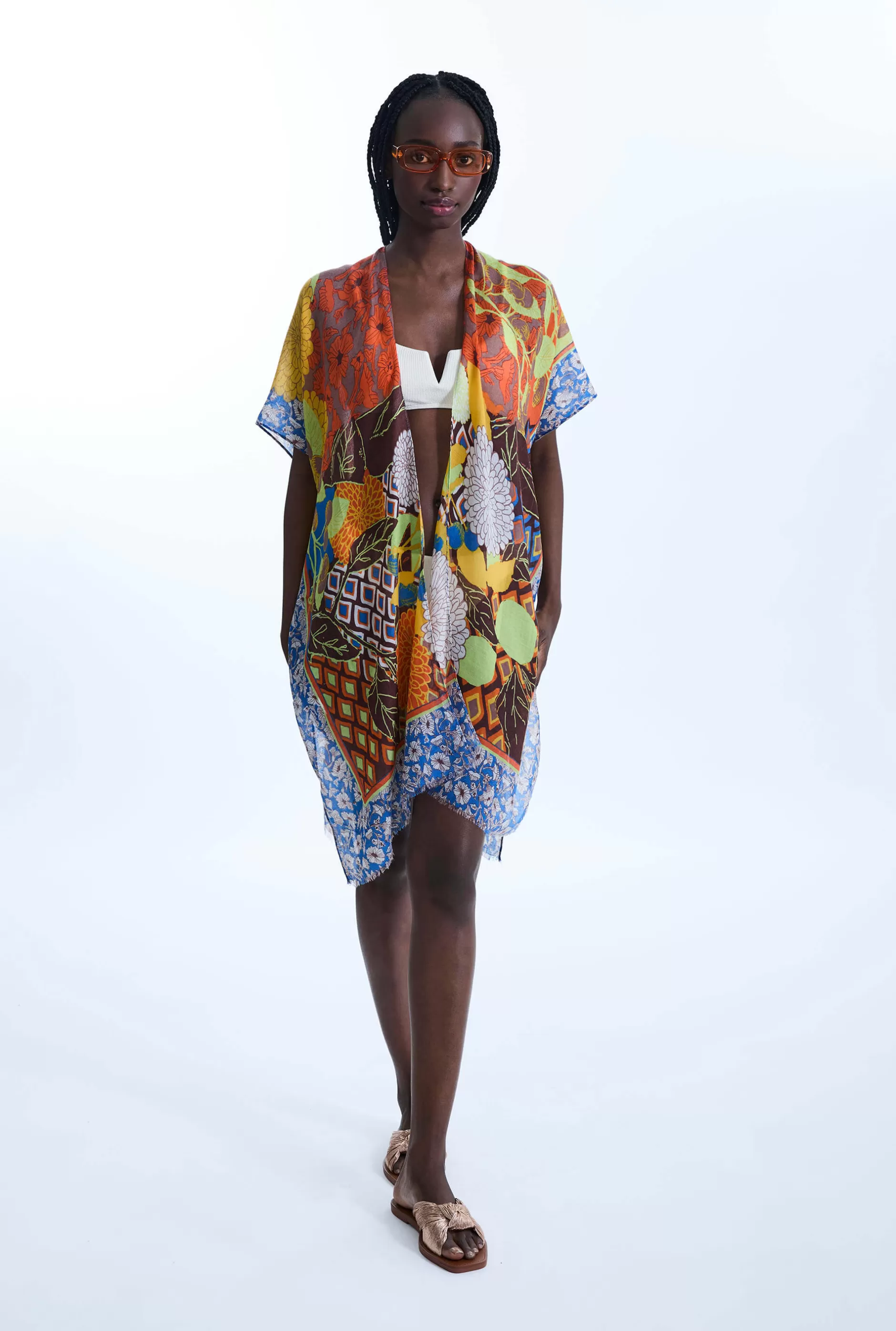 Botanical Print Kaftan Blue^James Lakeland Online