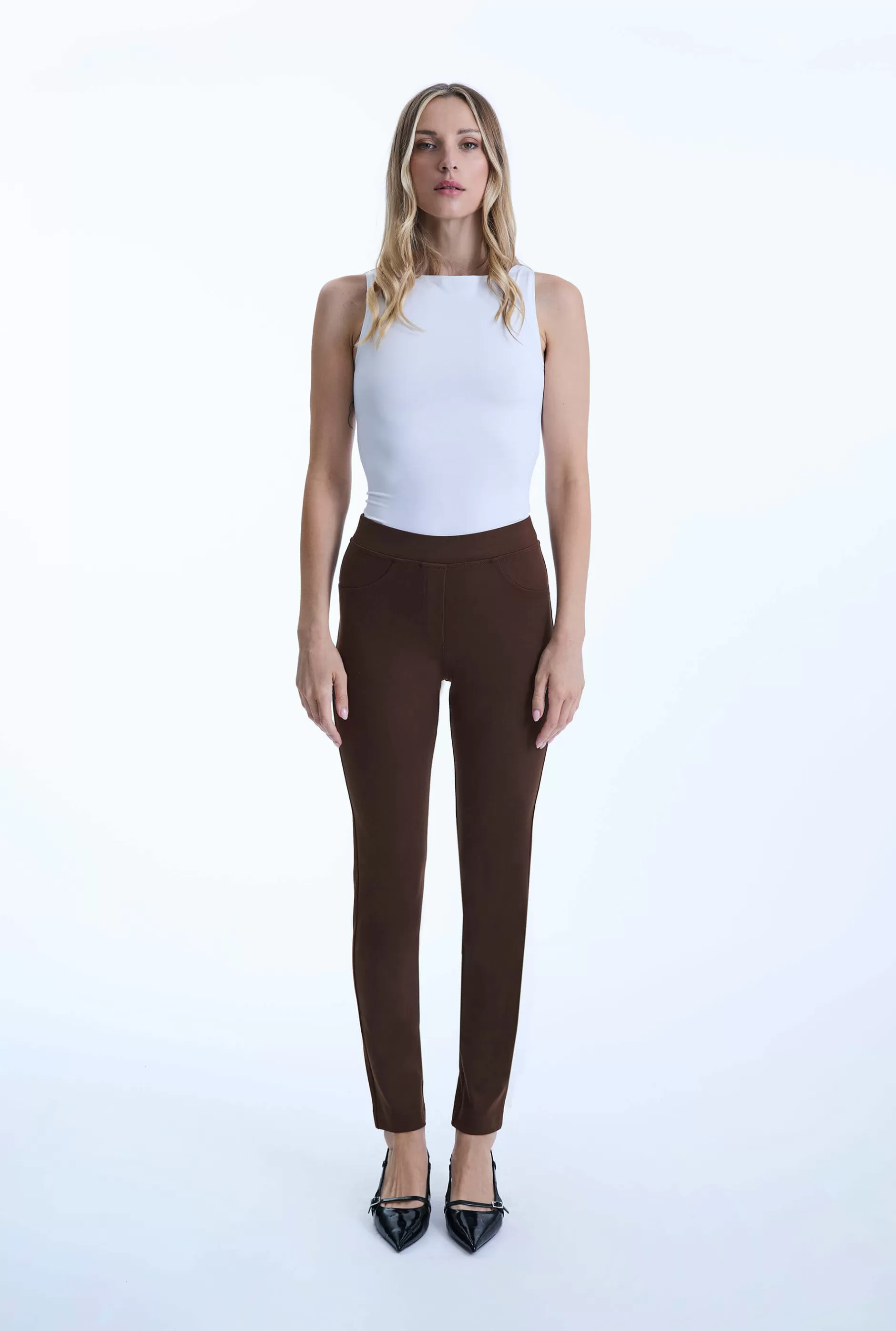 Brown Cigarette Trousers^James Lakeland Store