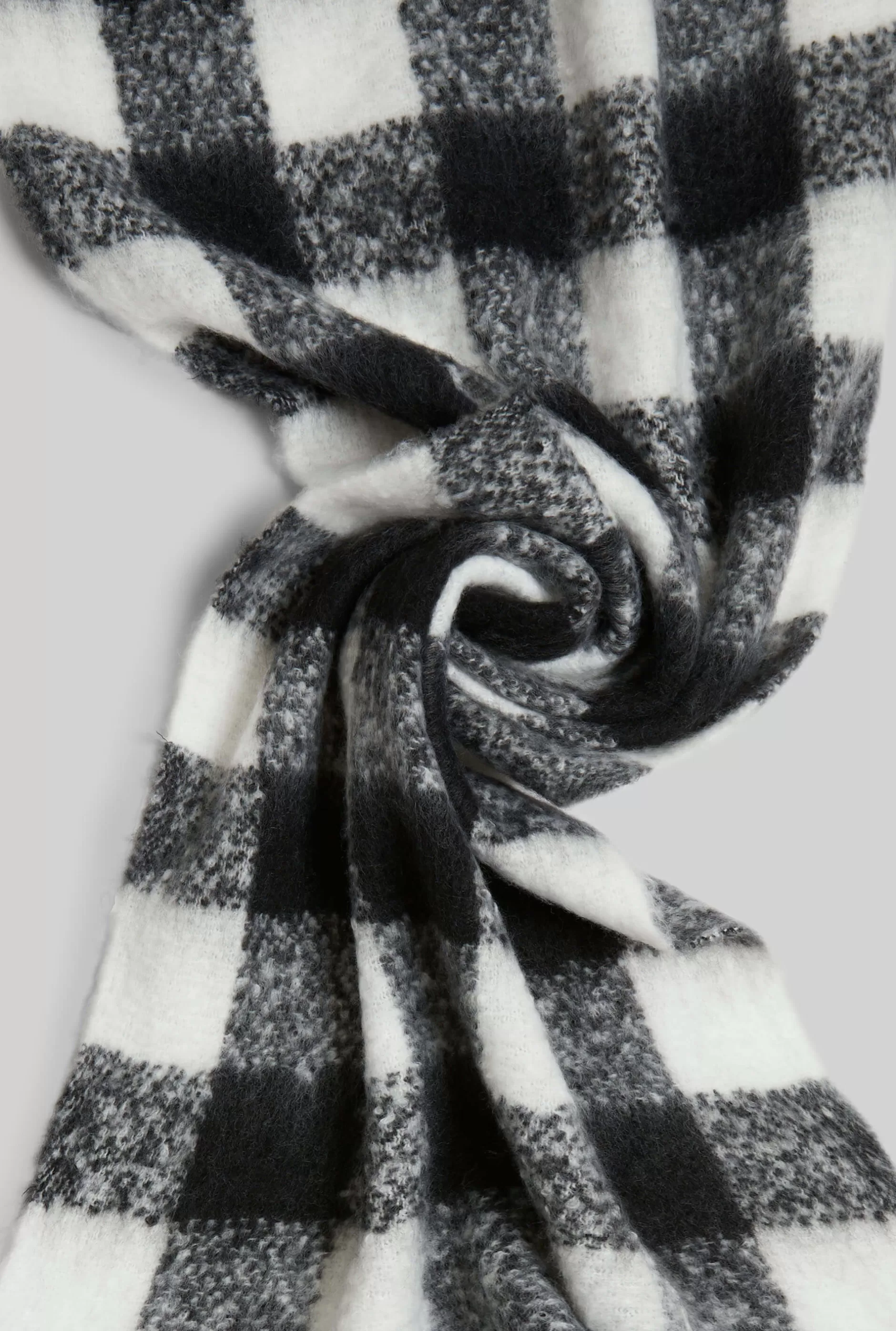 Buffalo Check Pattern Scarf Black-White^James Lakeland Outlet