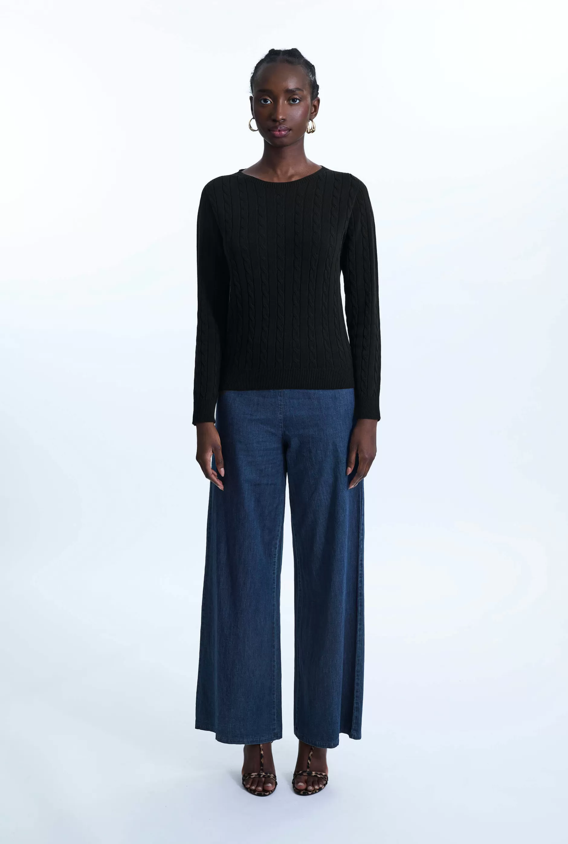 Cable Knit Jumper Black^James Lakeland Flash Sale