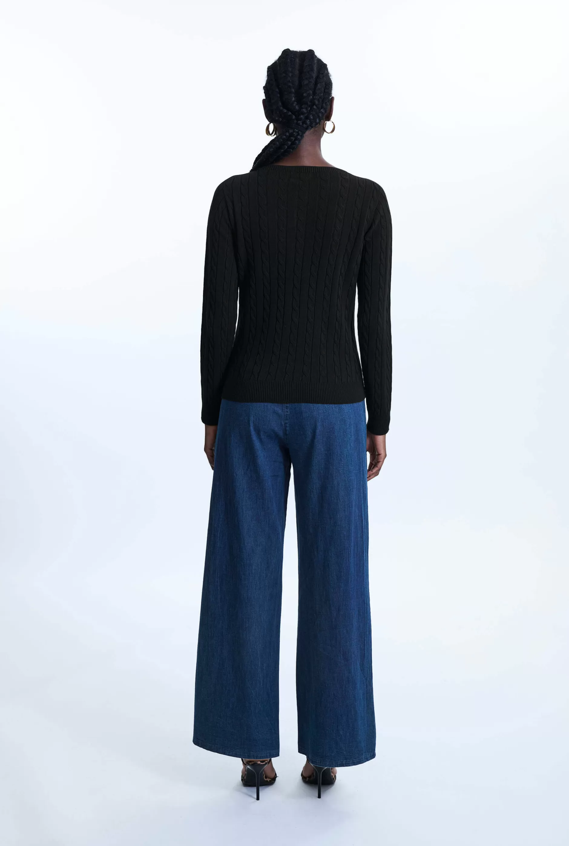 Cable Knit Jumper Black^James Lakeland Flash Sale