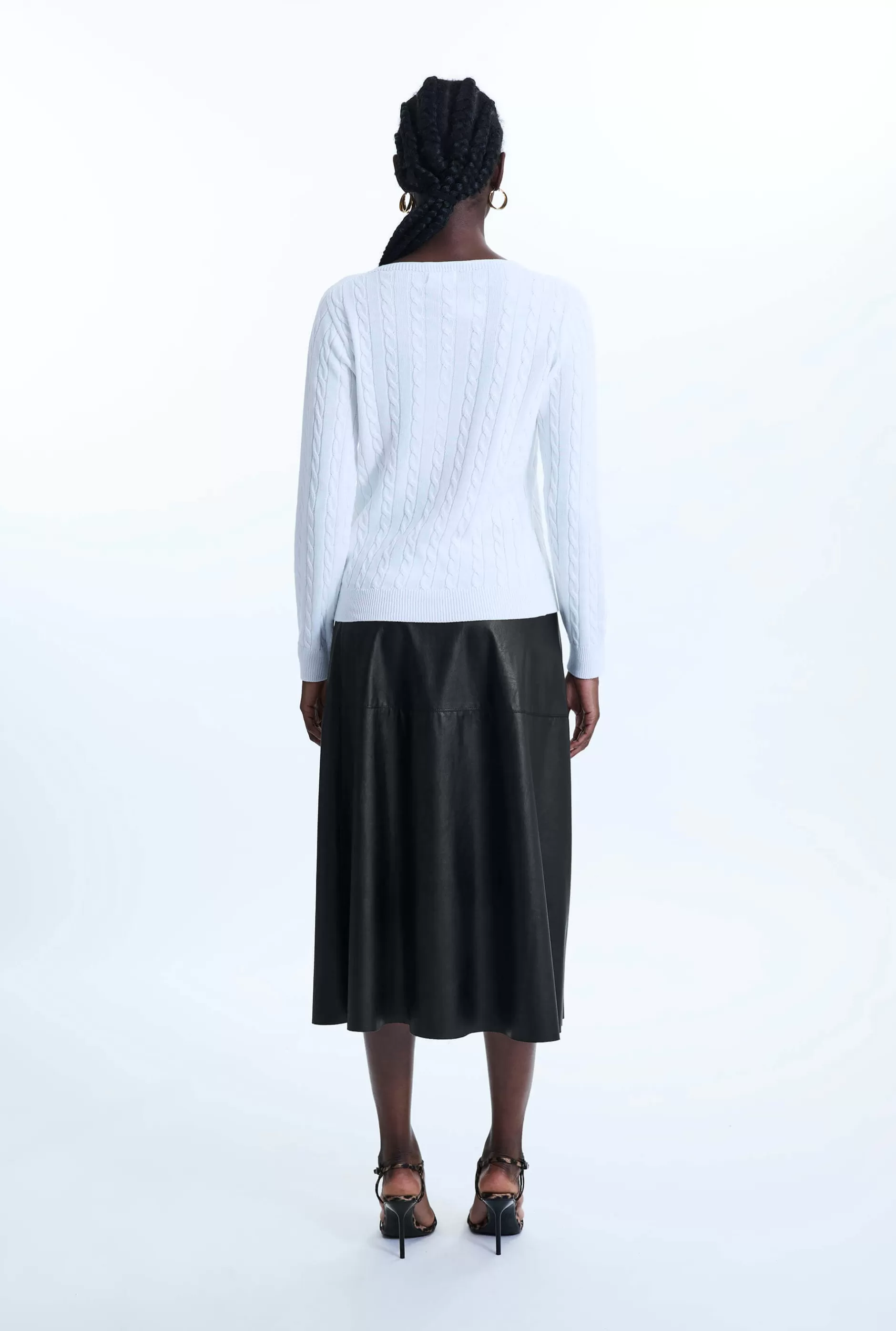 Cable Knit Jumper White^James Lakeland Hot