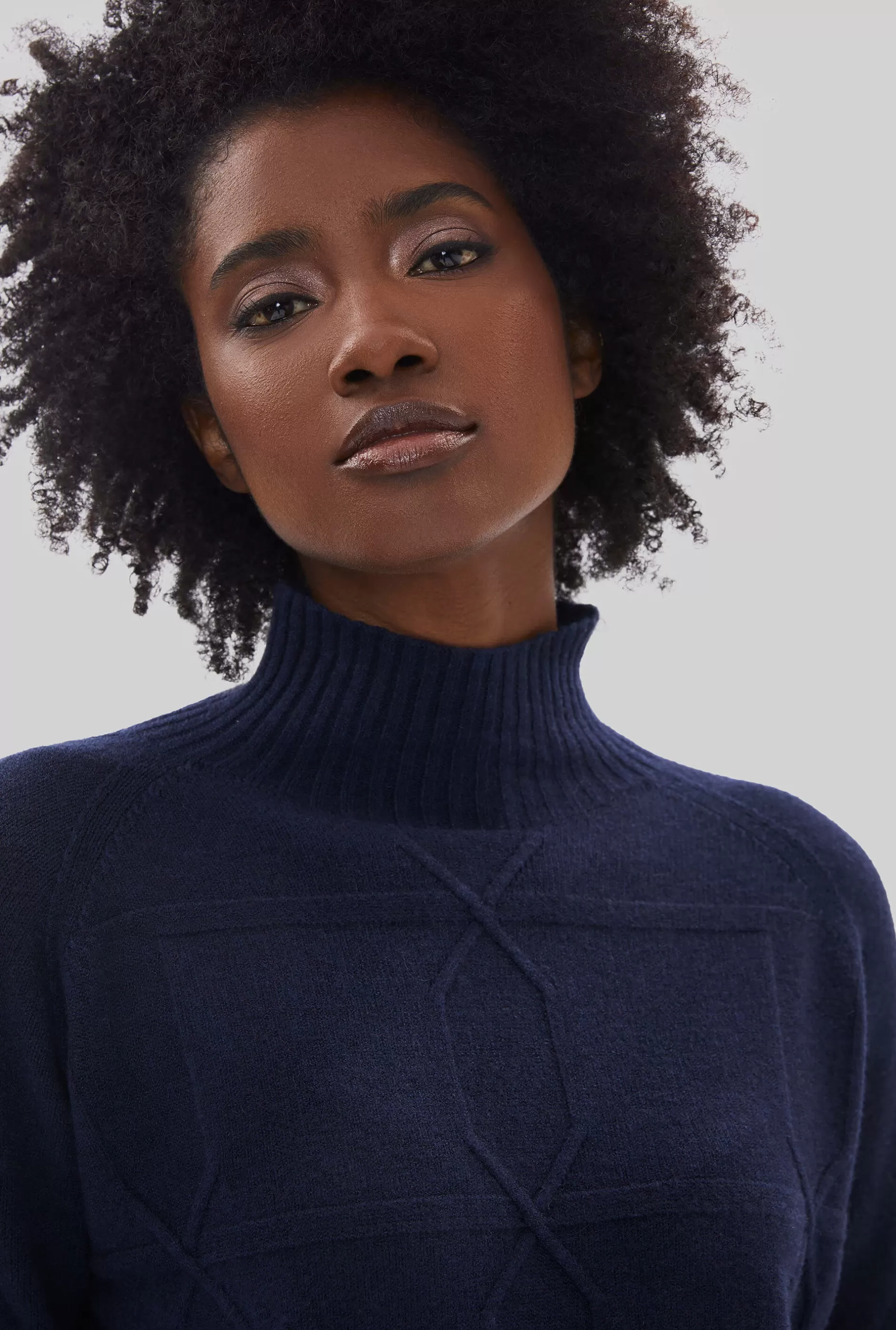Cross Diamond Knit Navy^James Lakeland Fashion
