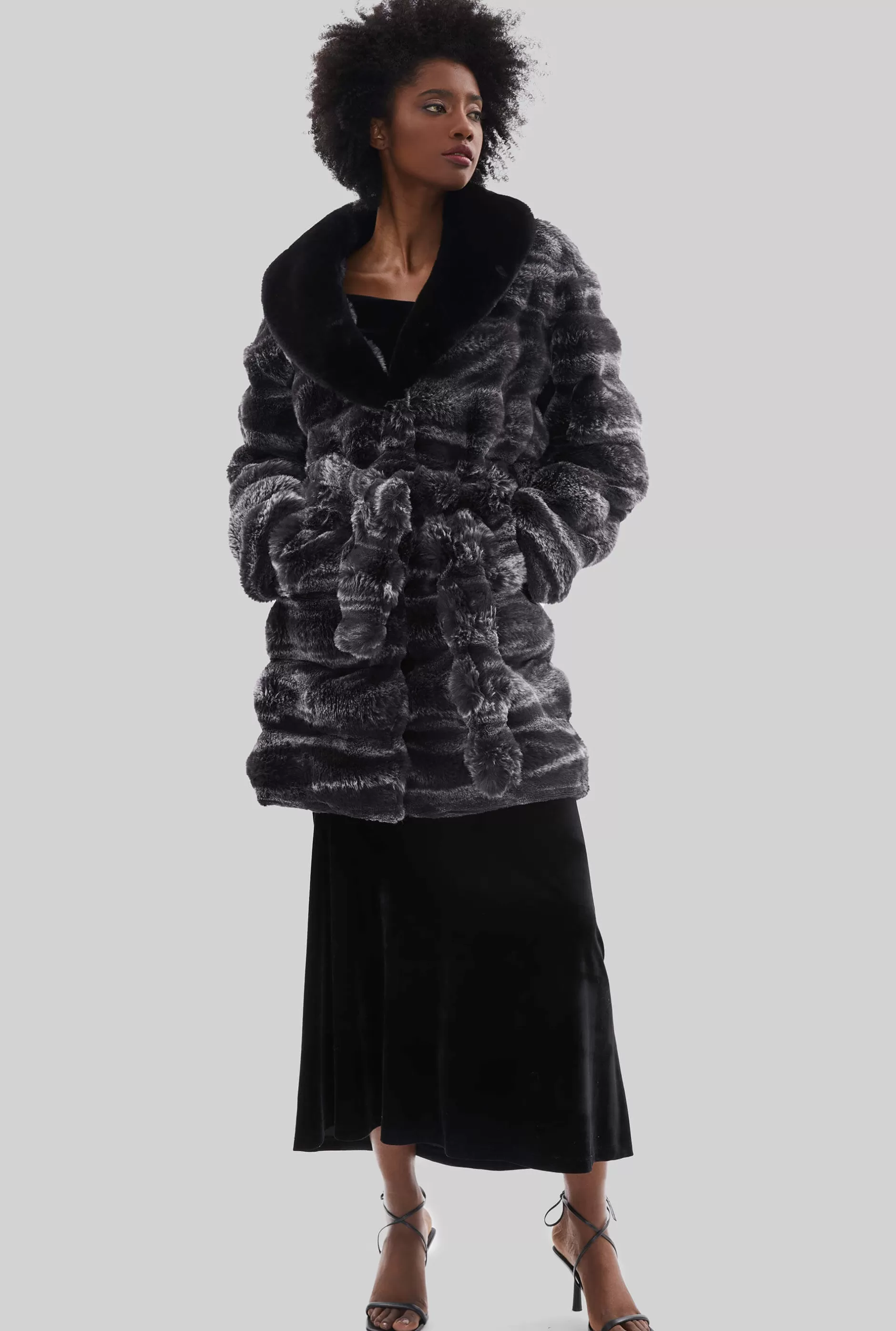 Faux Chinchilla Belted Coat^James Lakeland Discount