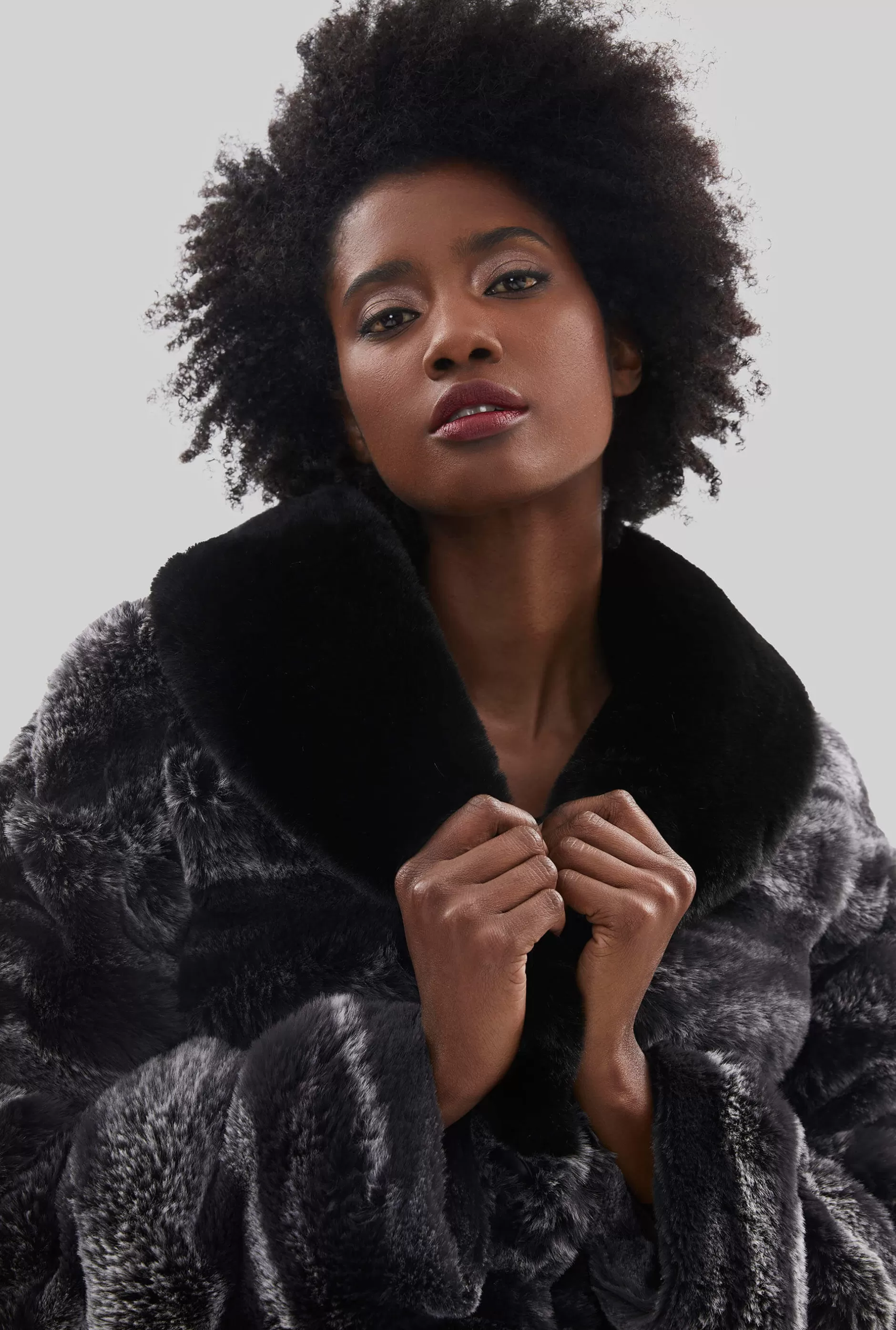 Faux Chinchilla Belted Coat^James Lakeland Discount
