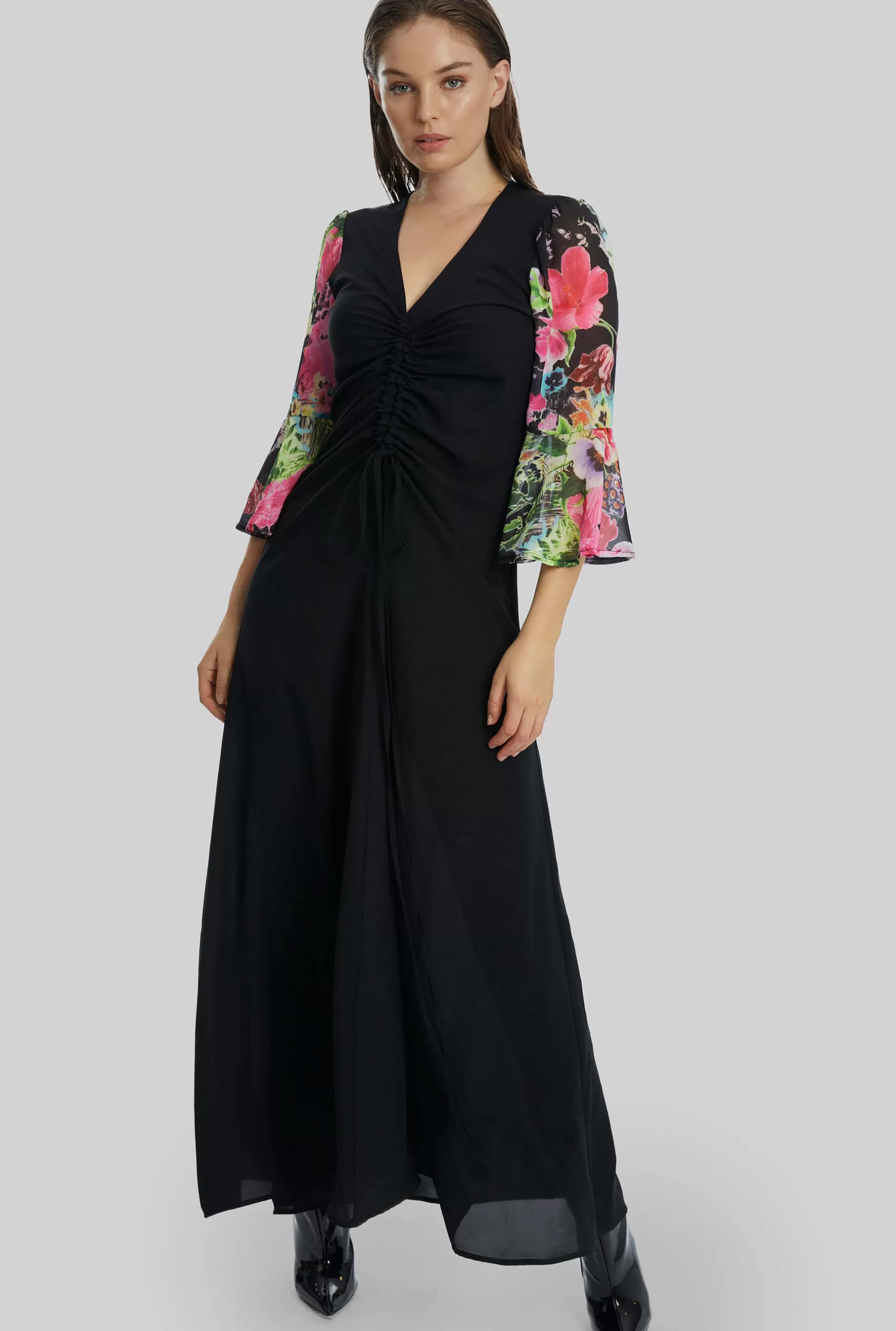 Front Ruched Detail Maxi Dress^James Lakeland Online
