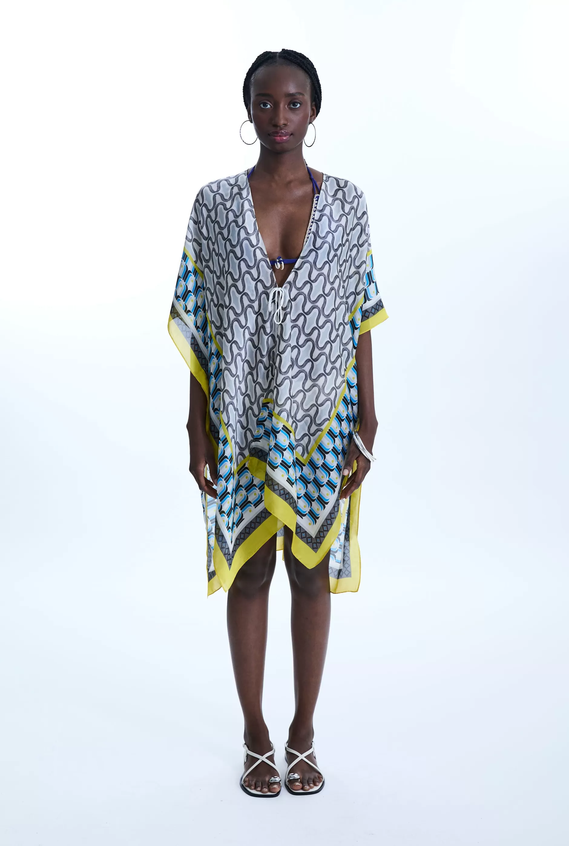 Geometric Print Kaftan Yellow^James Lakeland Sale