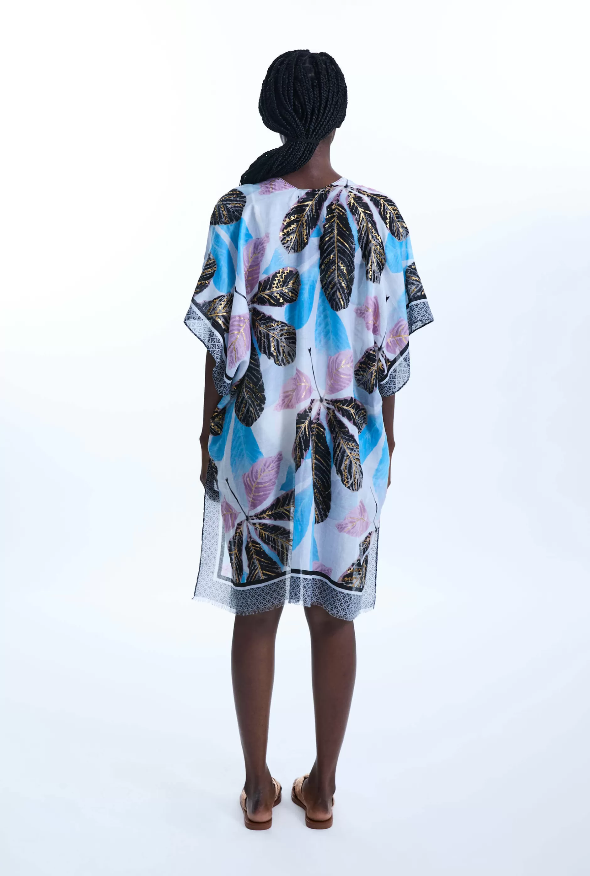 Gold Detail Leaf Kaftan Black^James Lakeland Outlet