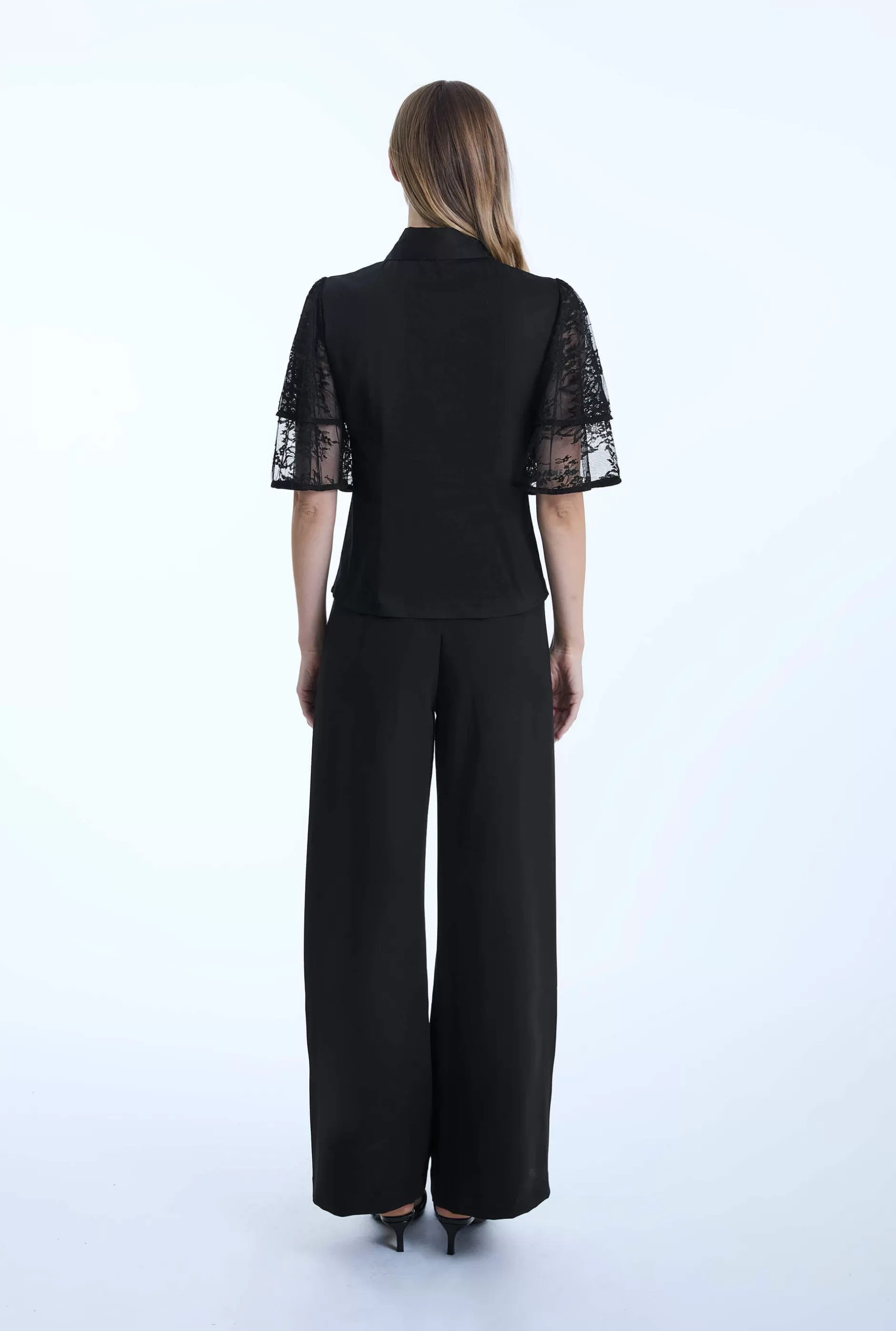 Lace Frill Short Sleeve Shirt^James Lakeland Shop
