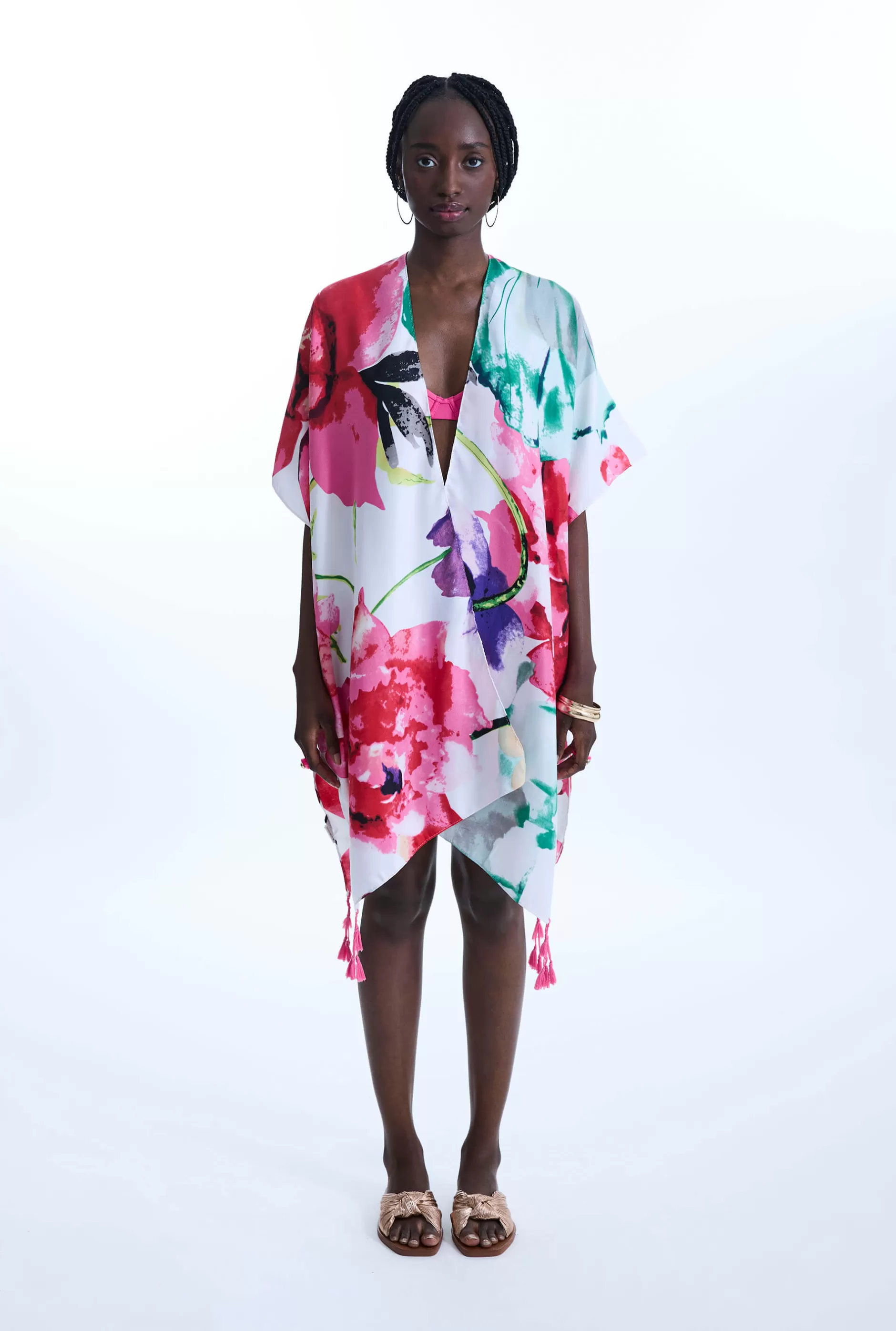 Large Flower Print Kaftan^James Lakeland Clearance