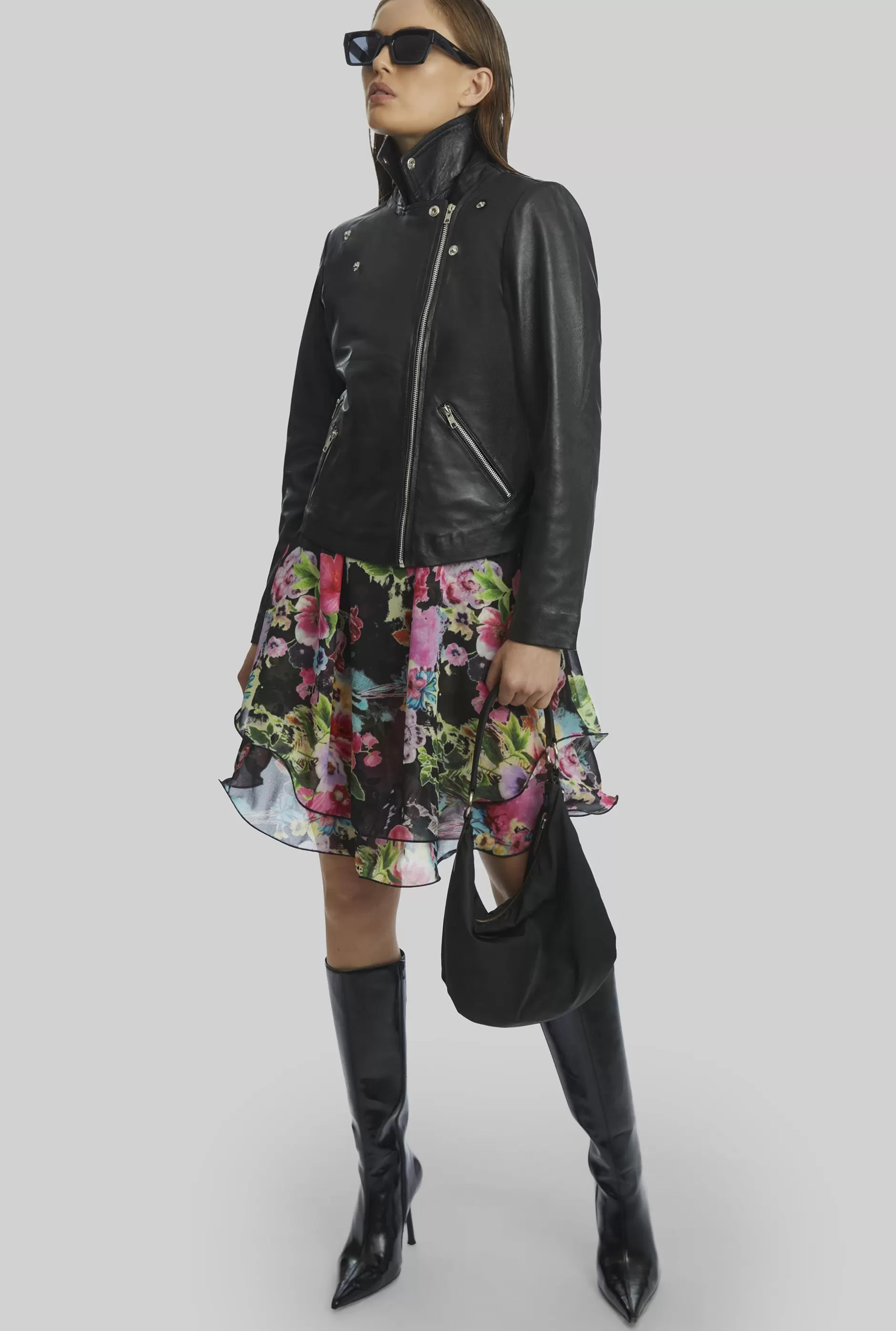Leather Biker Jacket Black^James Lakeland Outlet