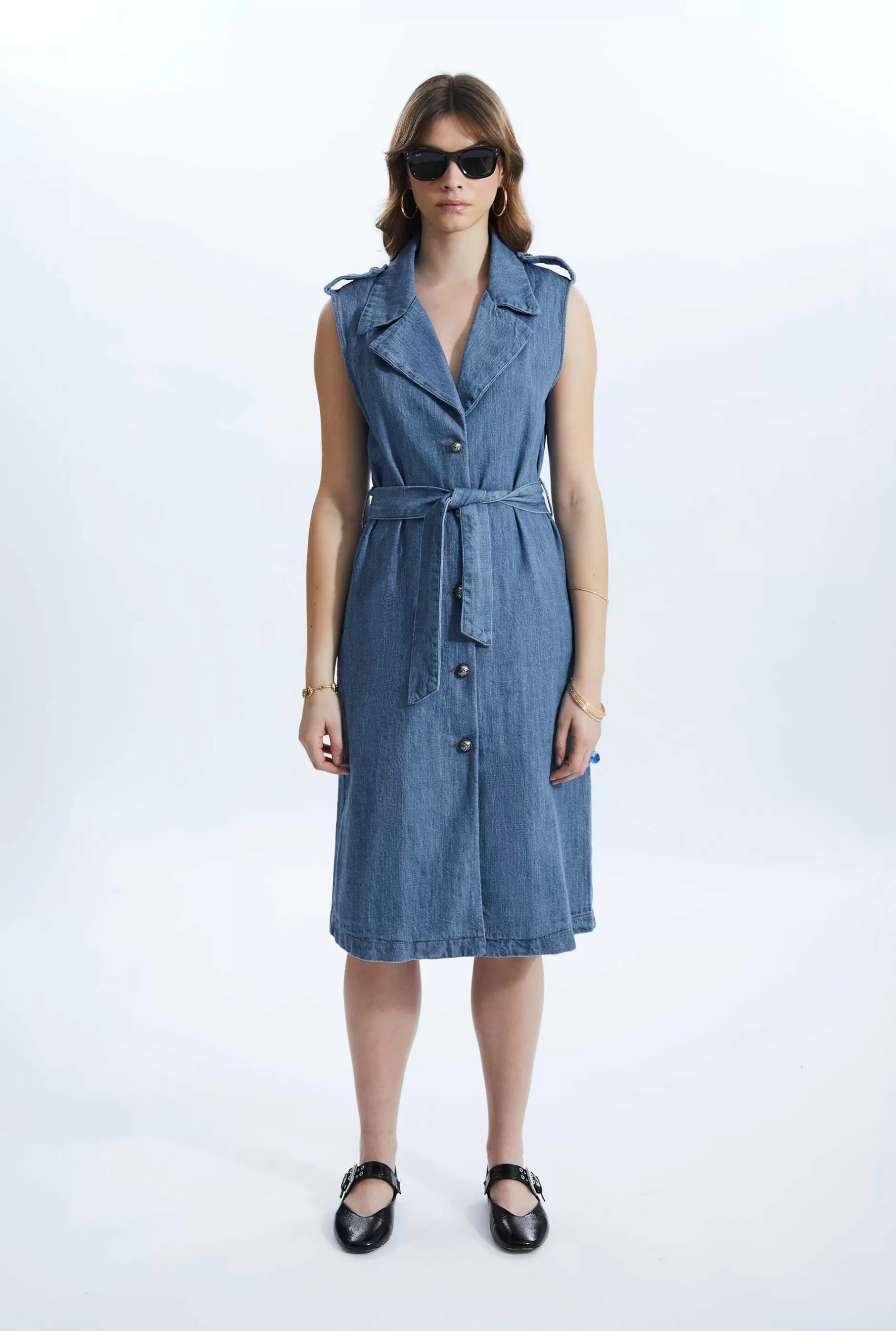 Long Denim Gilet^James Lakeland Best Sale