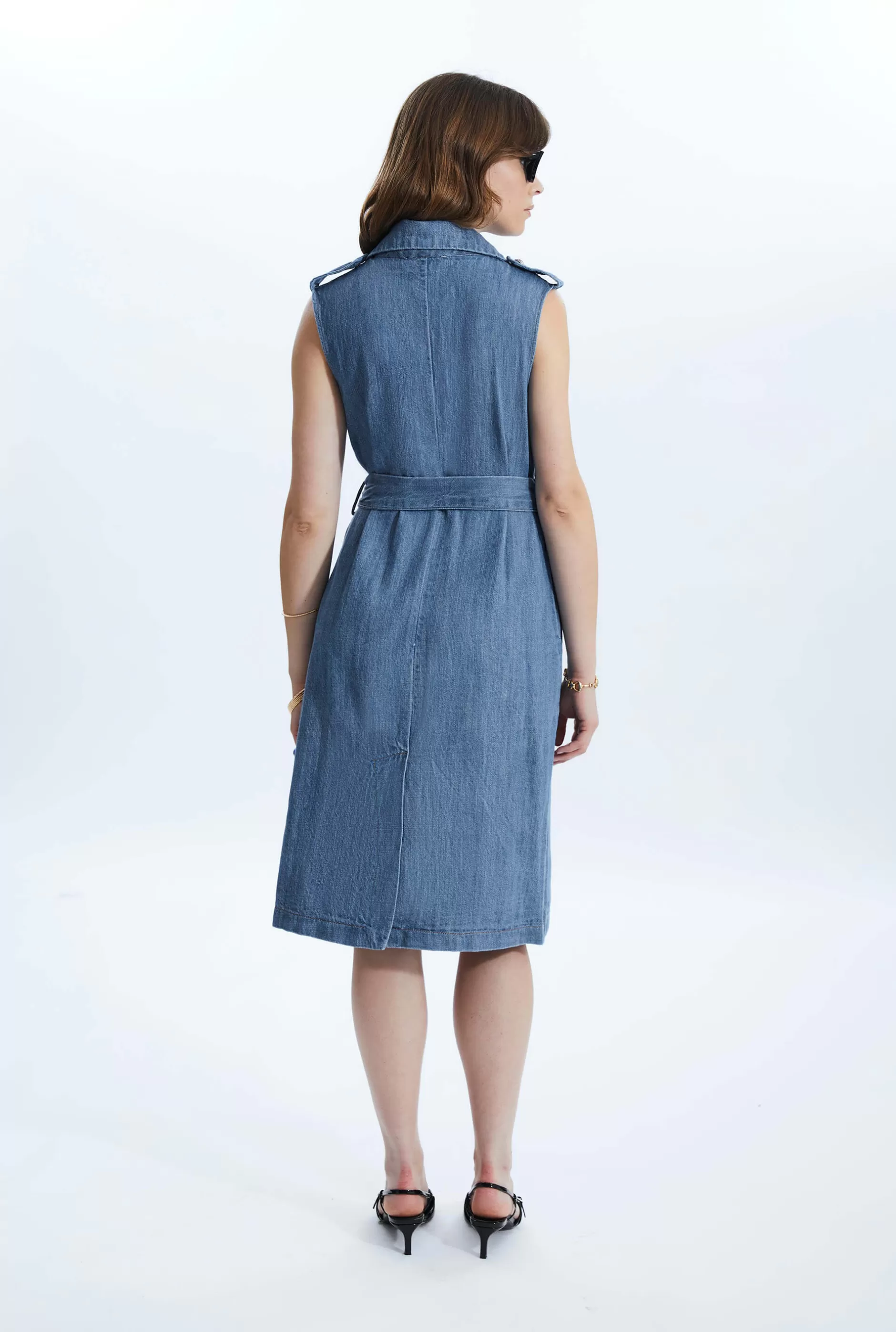 Long Denim Gilet^James Lakeland Best Sale