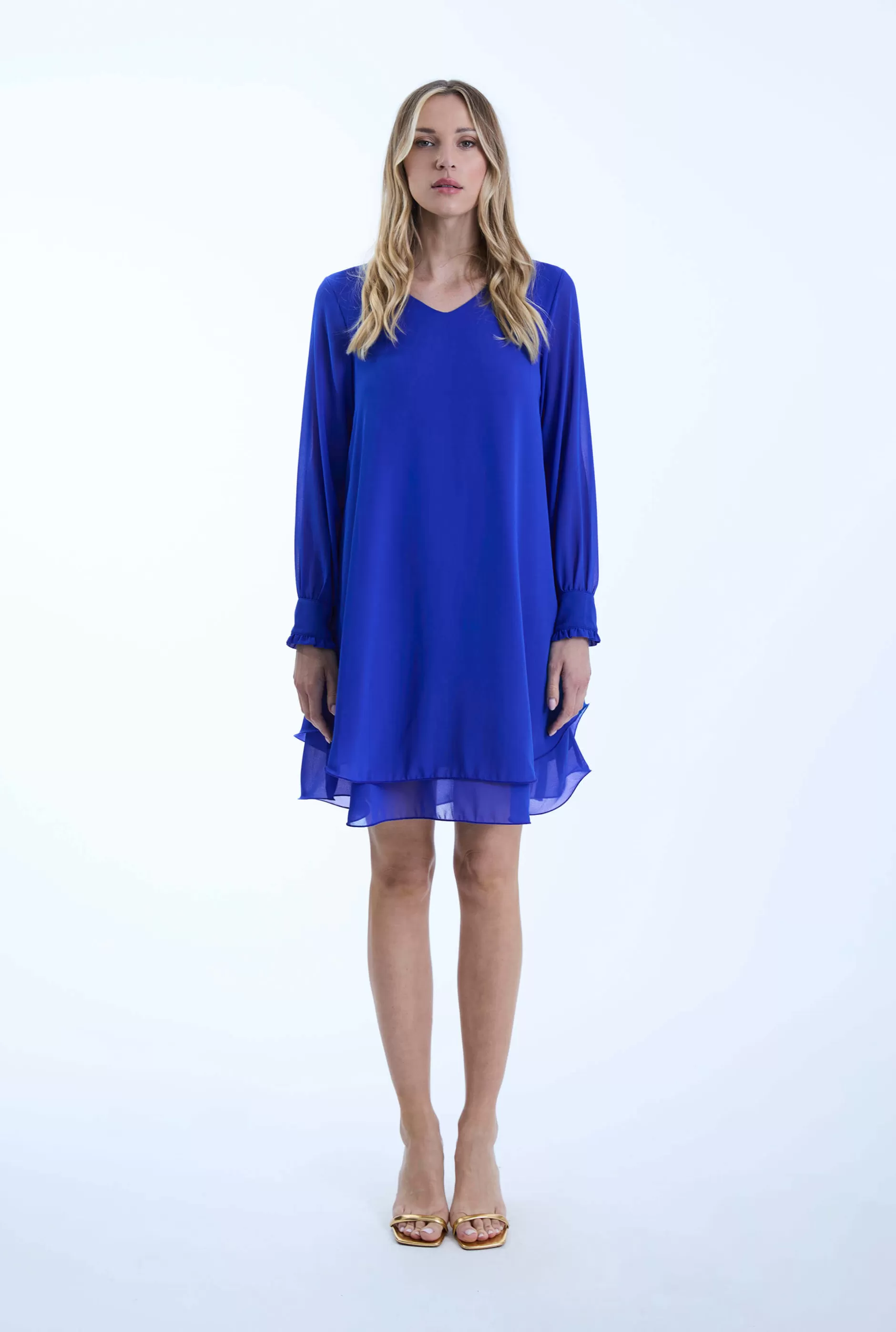 Long Sleeve Royal Wave Hem Dress^James Lakeland Cheap