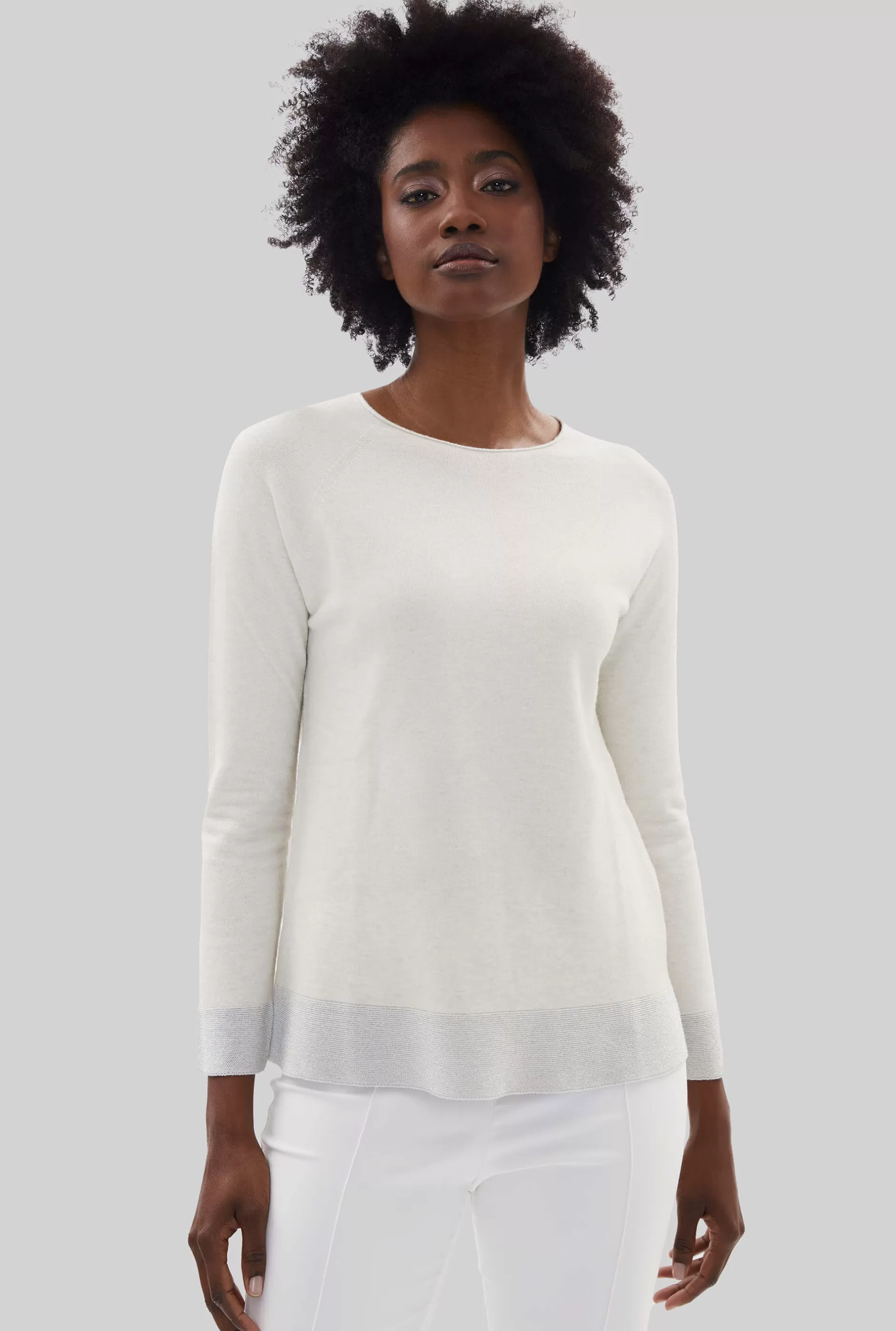 Lurex Detail Jumper Cream^James Lakeland Best Sale