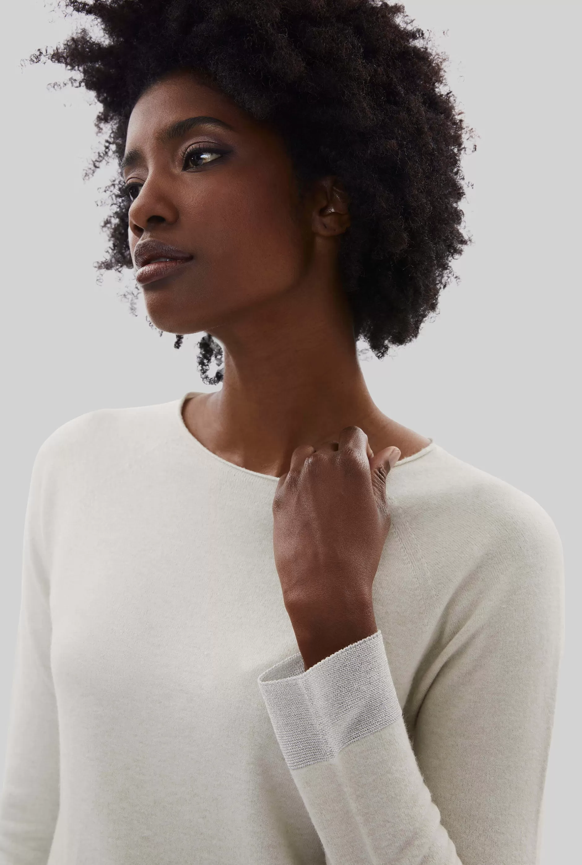 Lurex Detail Jumper Cream^James Lakeland Best Sale
