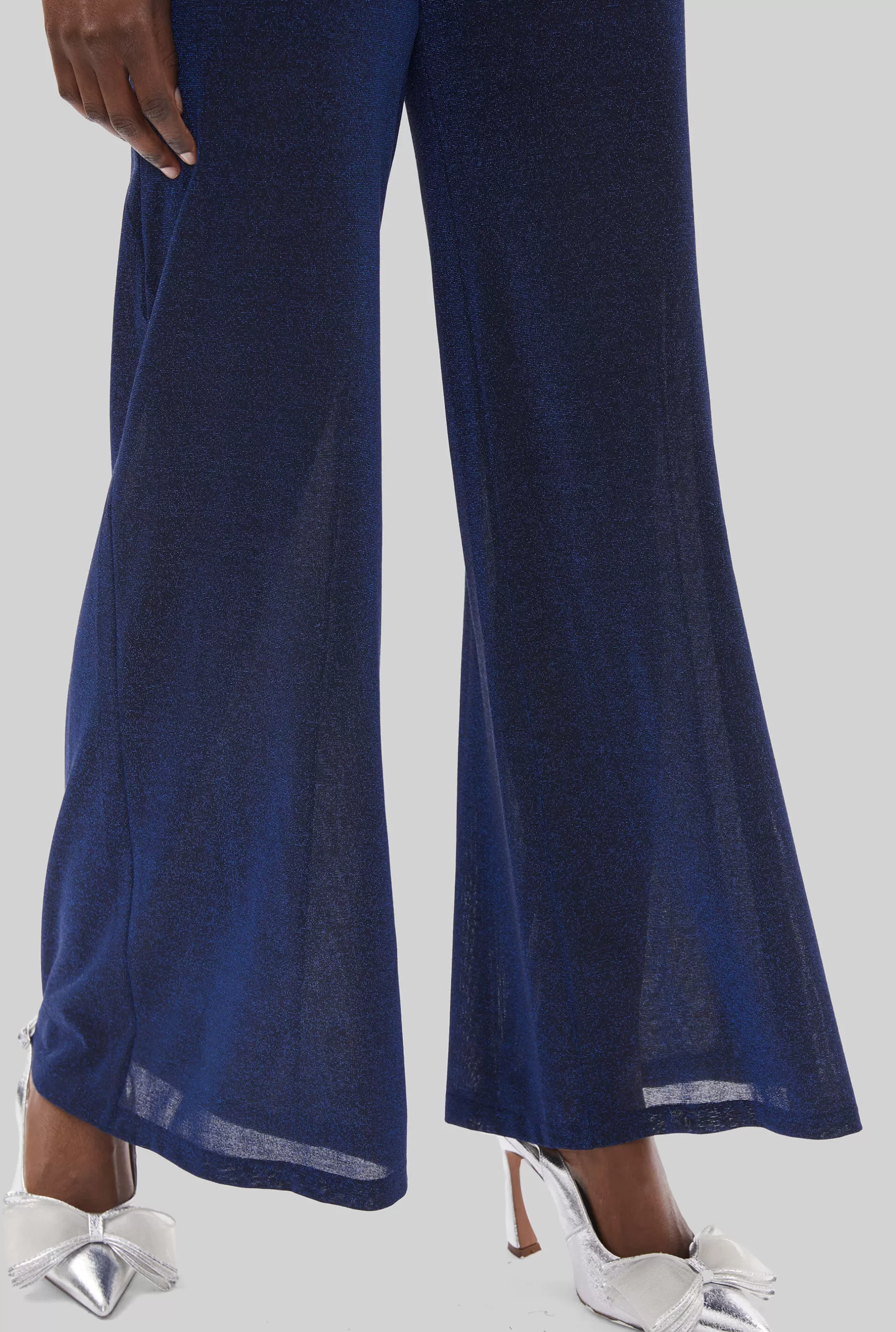 Lurex Evening Palazzo Trousers Navy^James Lakeland Cheap