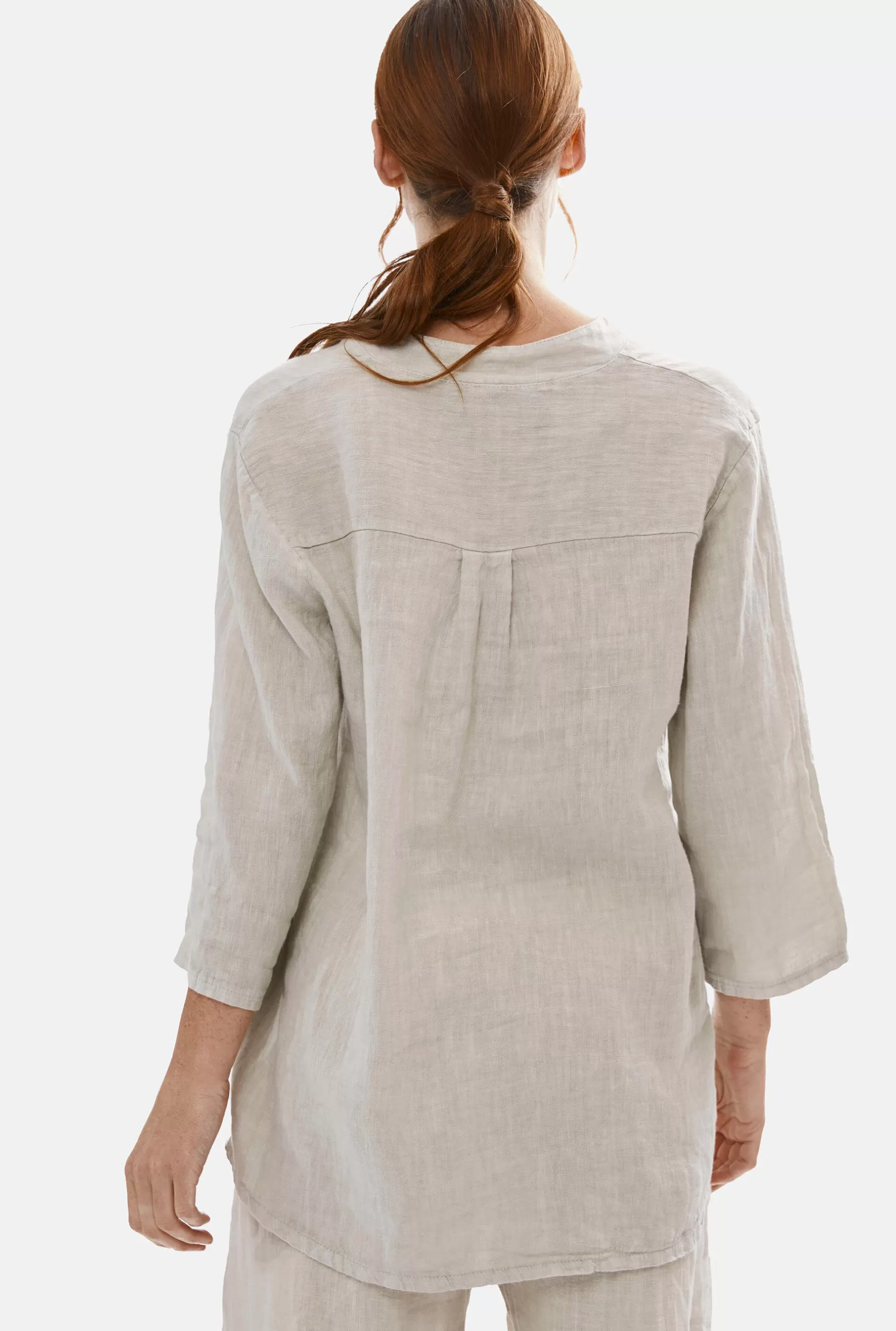Mandarin Collar Linen Top^James Lakeland Sale