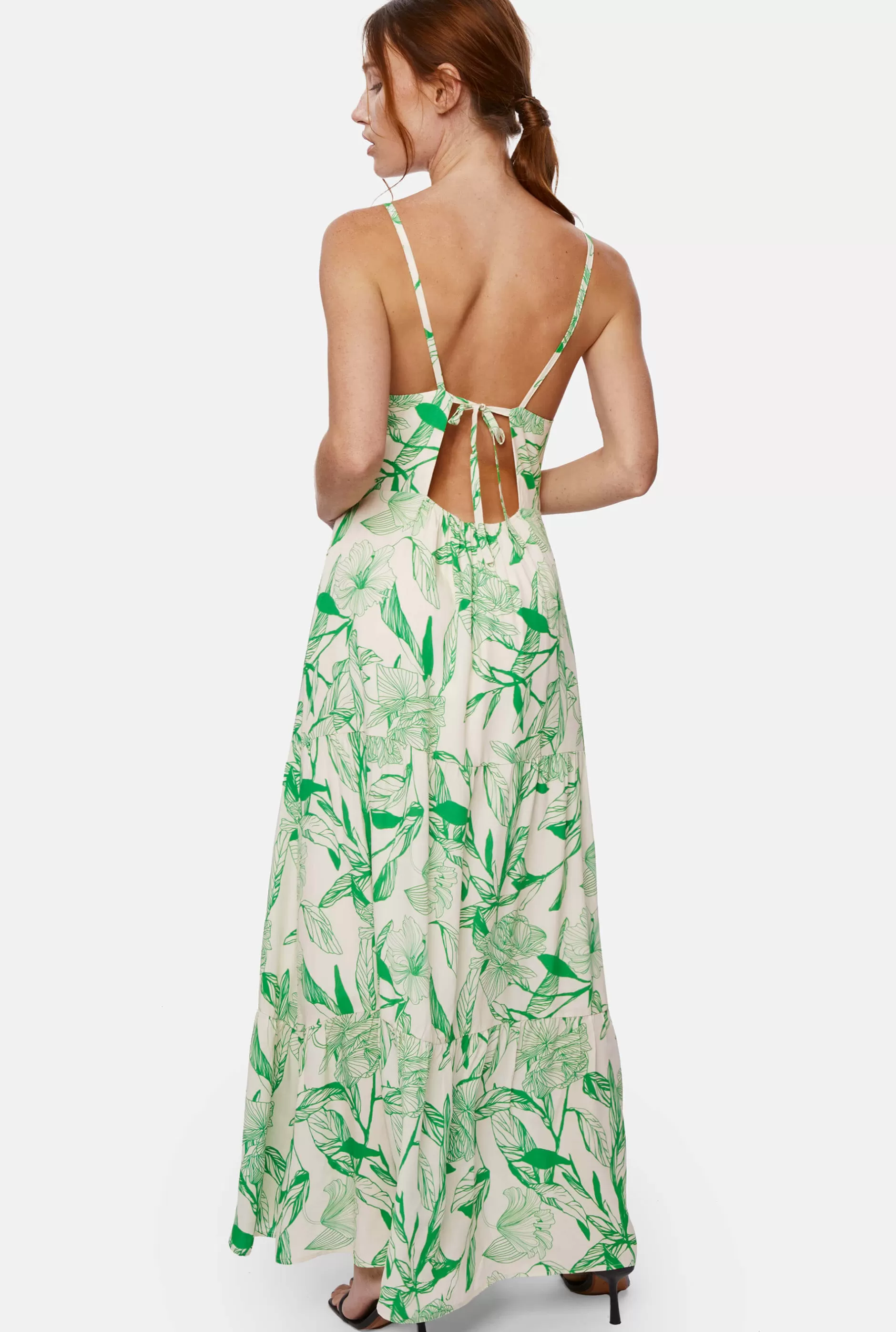Open Back Print Tiered Midi Dress^James Lakeland Shop