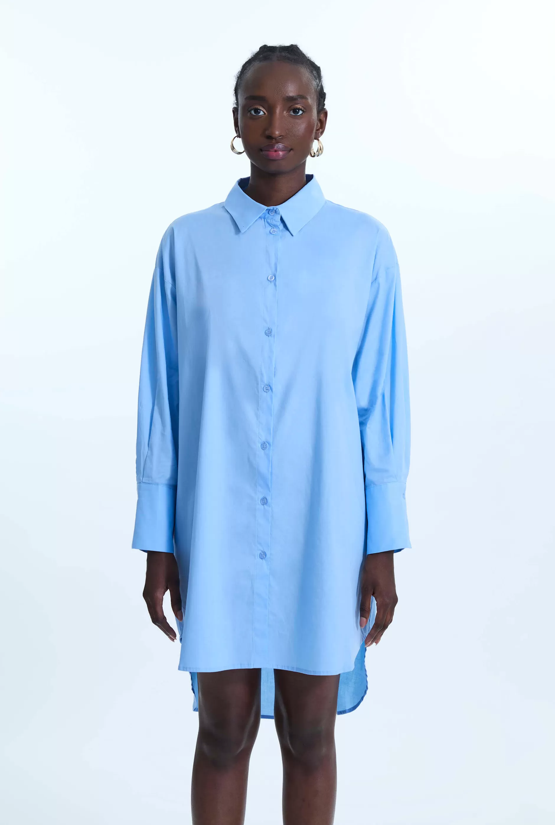 Oversized Plain Shirt Pale Blue^James Lakeland Best
