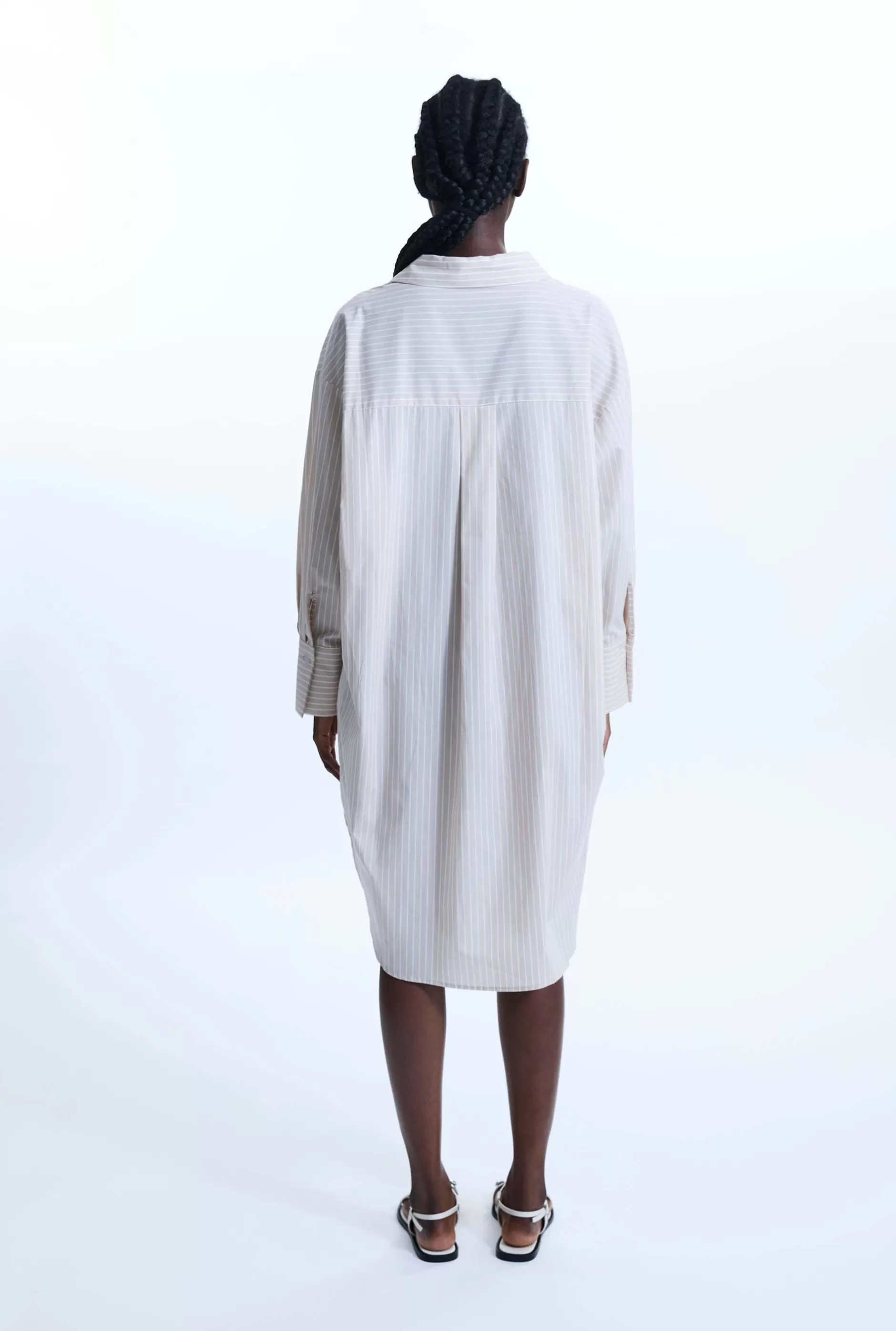 Oversized Stripped Shirt Beige-White^James Lakeland Best Sale