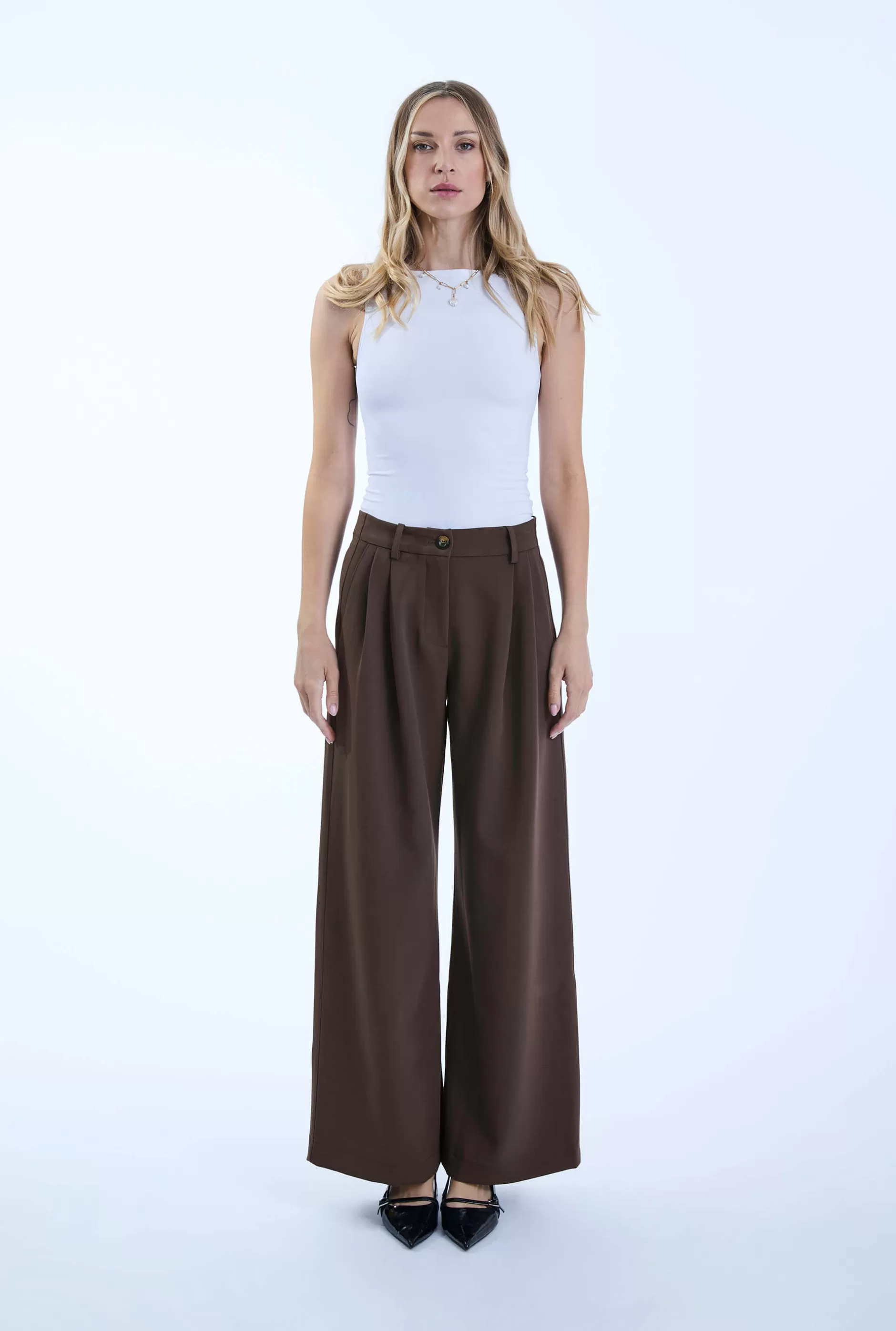 Pin Tuck Brown Trousers^James Lakeland Sale