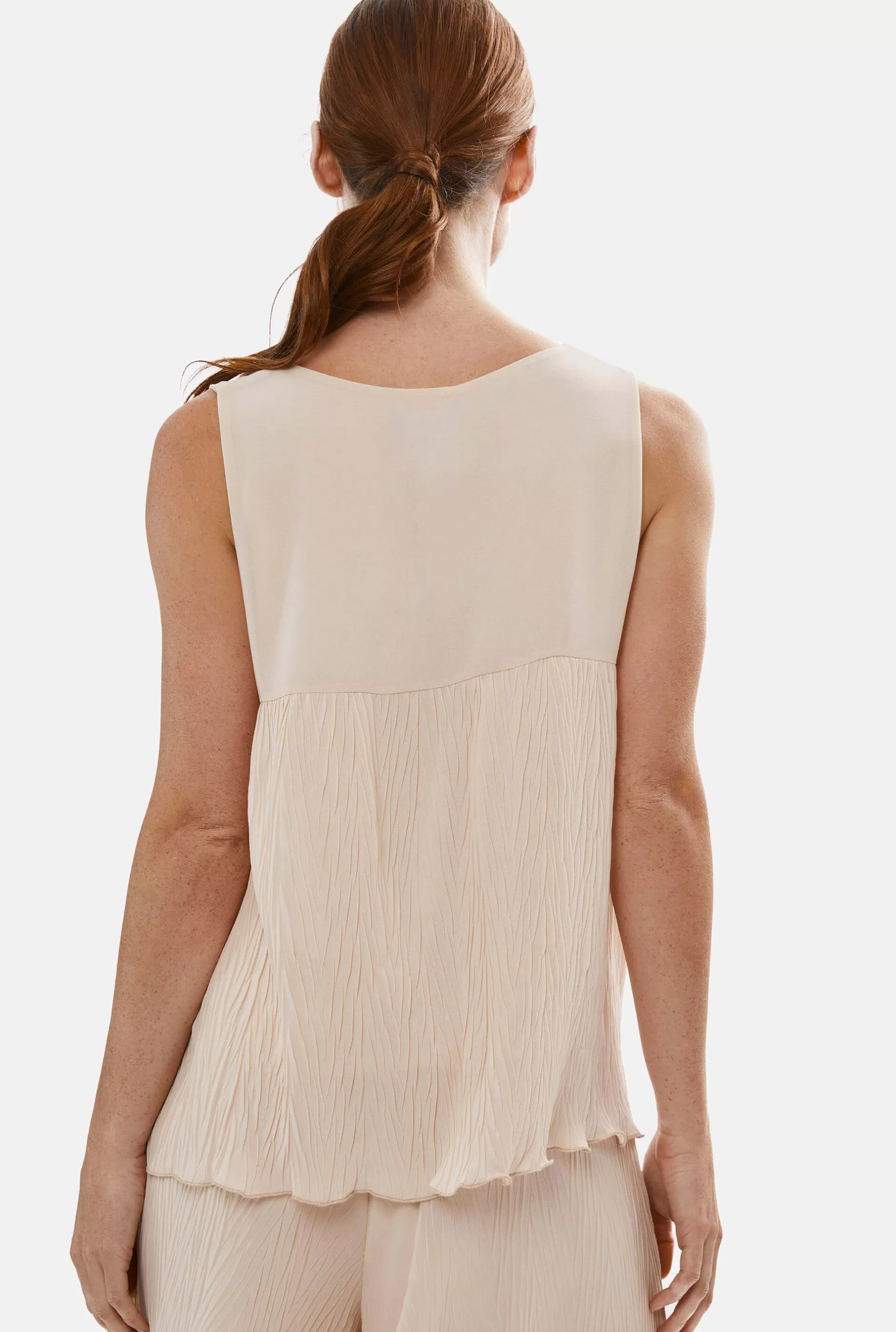 Pleated Vest Beige^James Lakeland Store