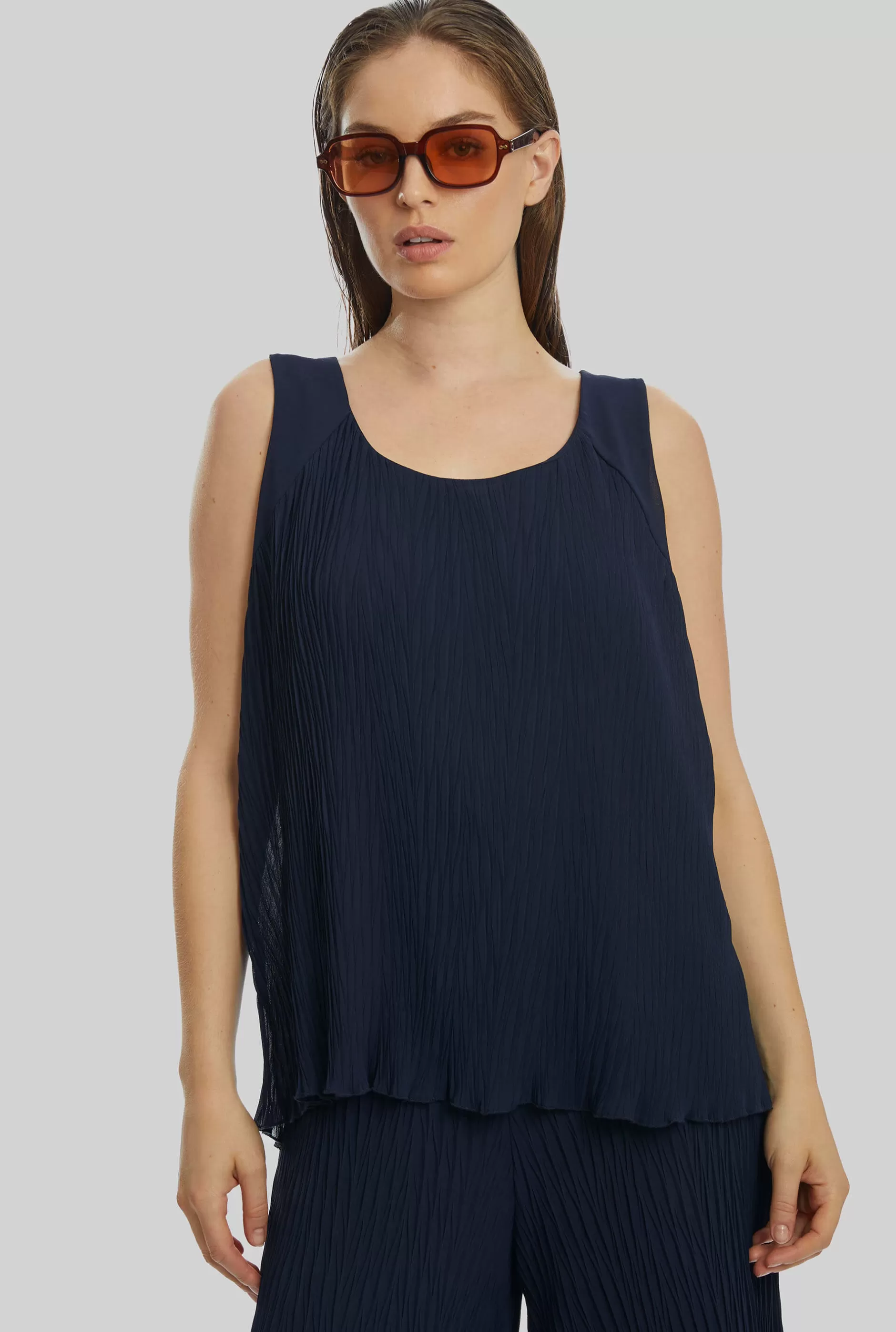 Pleated Vest Navy^James Lakeland Discount