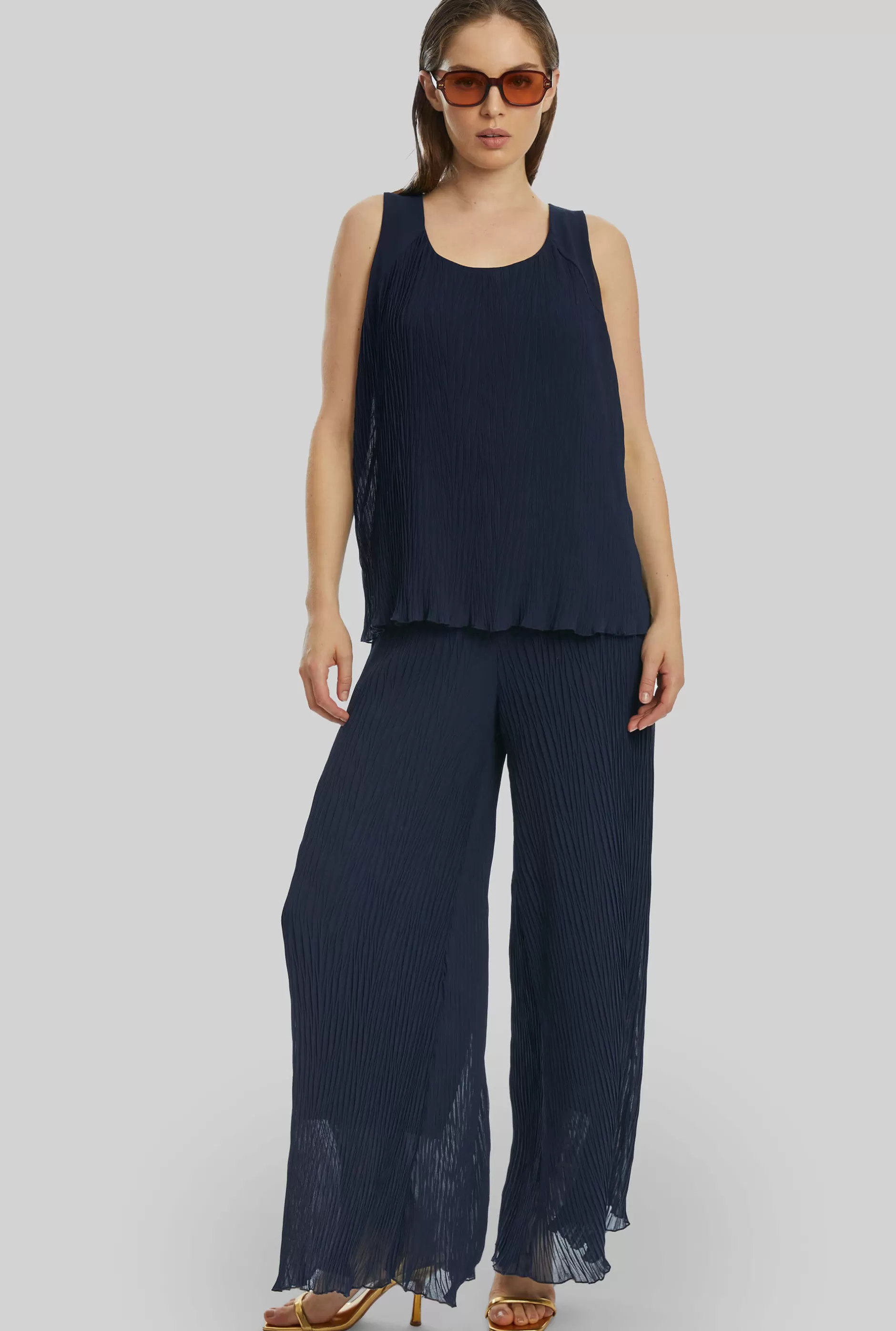 Pleated Vest Navy^James Lakeland Discount