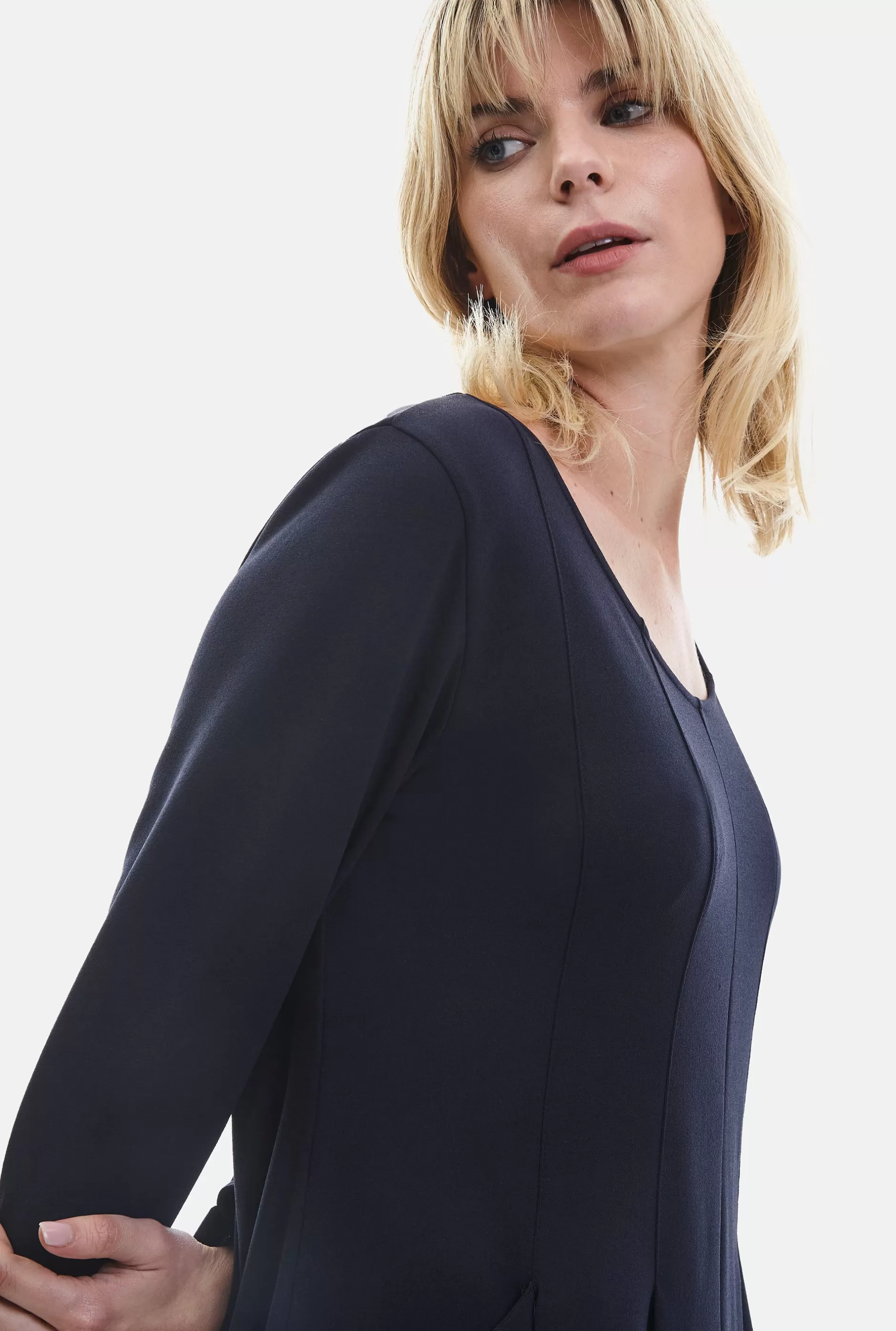 Pocket Midi Dress Navy^James Lakeland Fashion