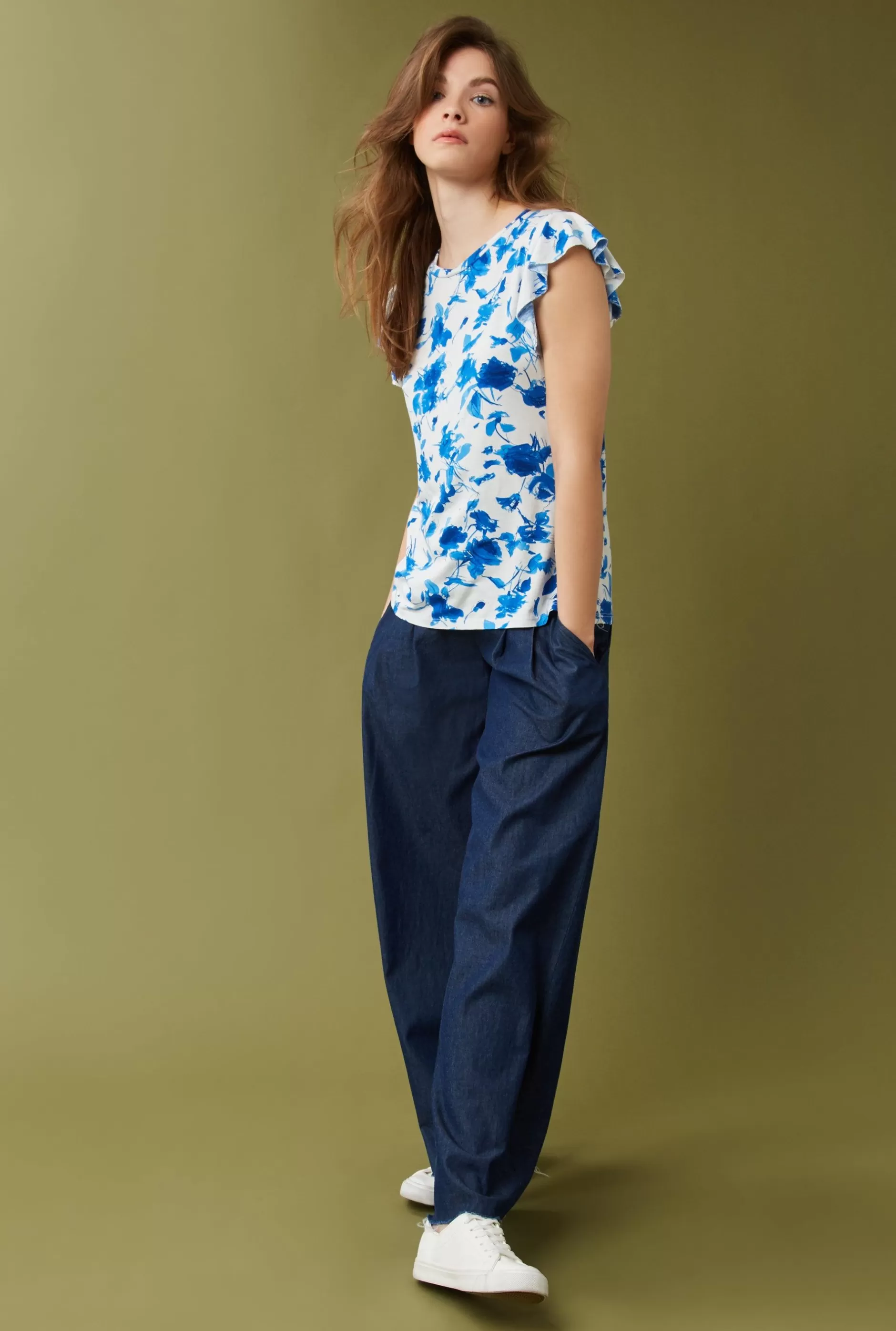 Print Frill Sleeve T-shirt^James Lakeland Shop