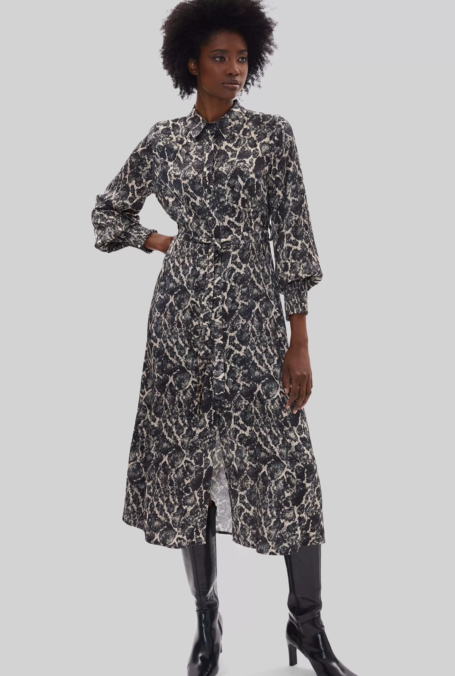 Printed Belted Midi Dress^James Lakeland Store