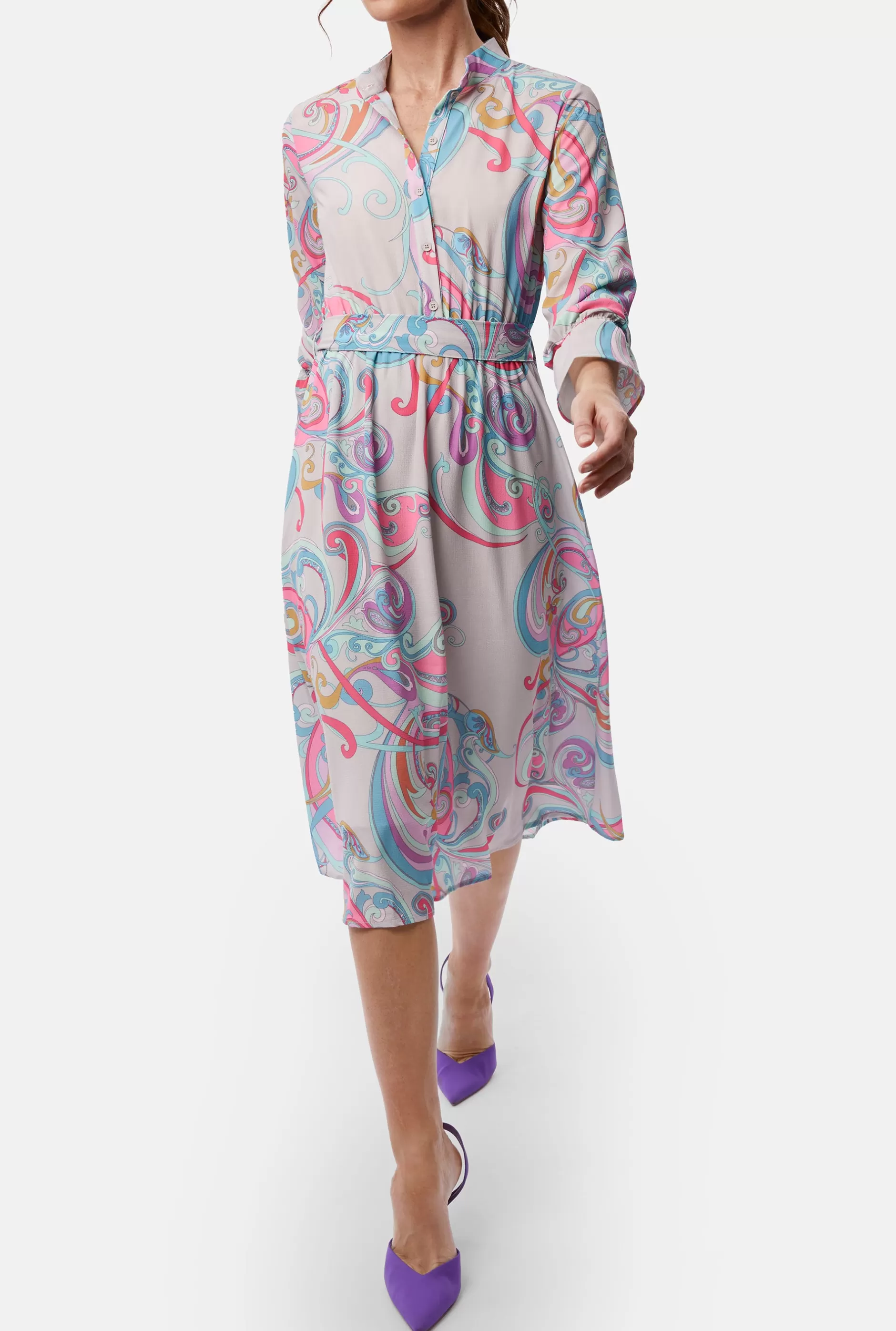 Printed Midi Dress Grey Mutlicolour^James Lakeland Flash Sale