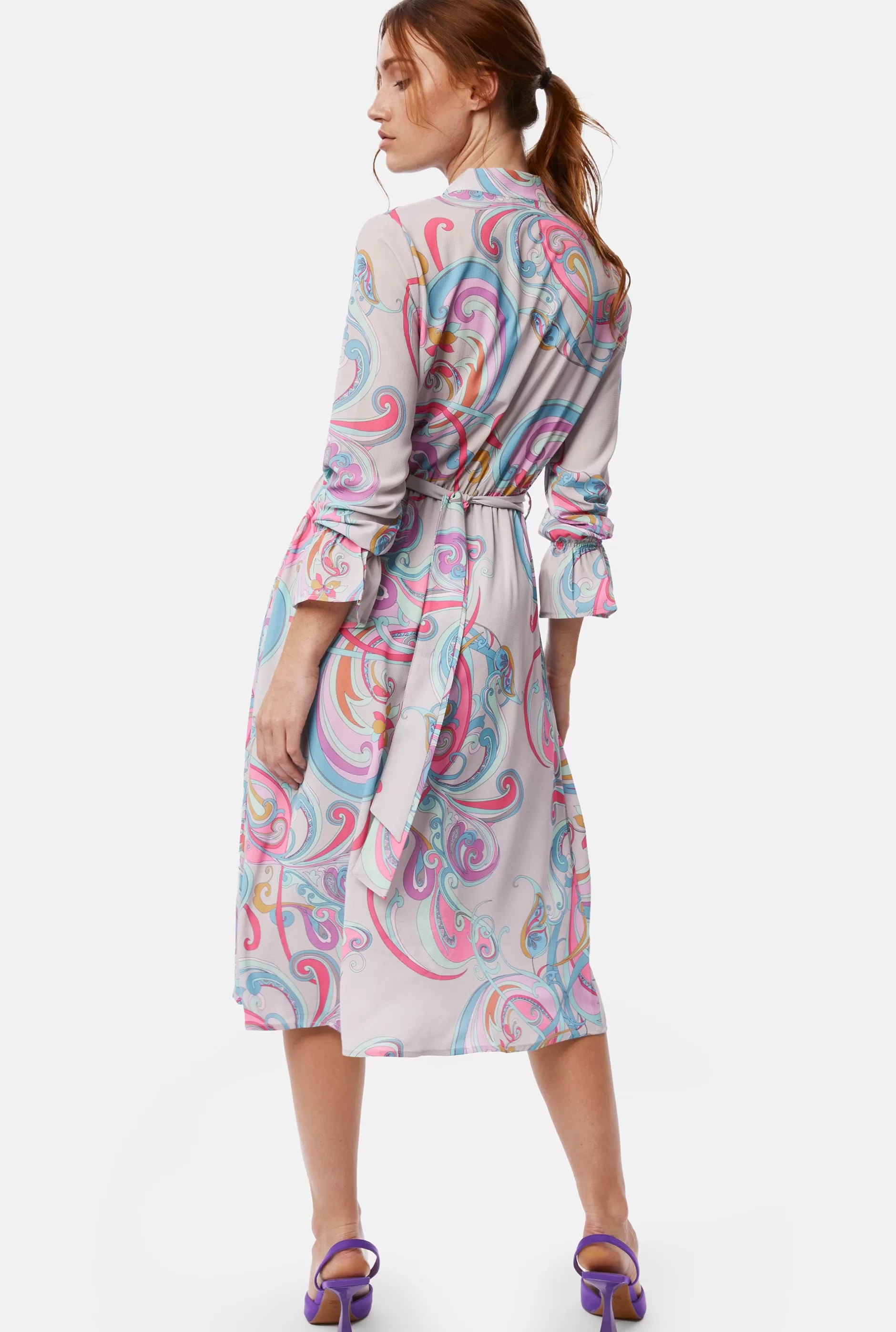 Printed Midi Dress Grey Mutlicolour^James Lakeland Flash Sale
