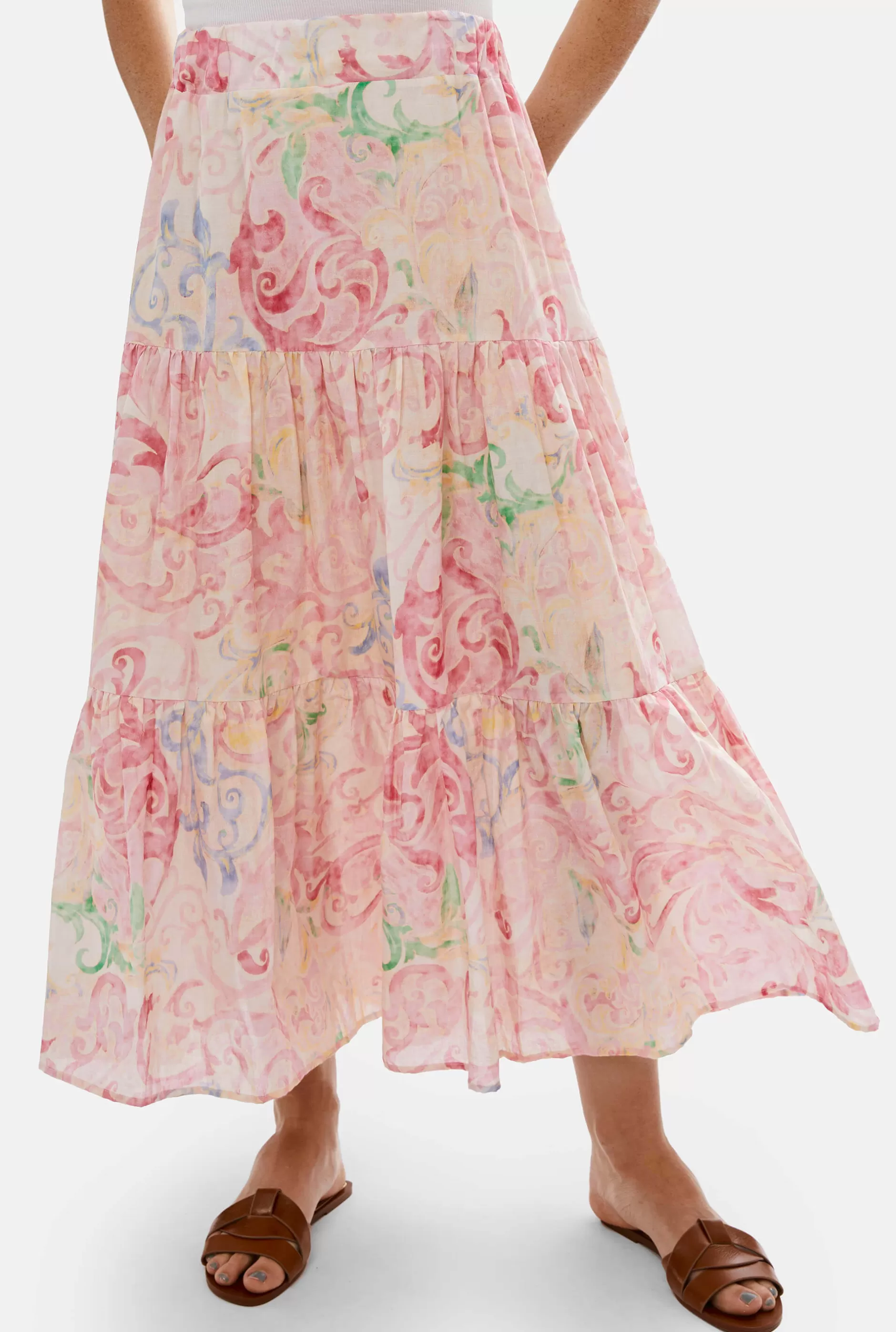 Printed Tiered Midi Skirt^James Lakeland Best Sale