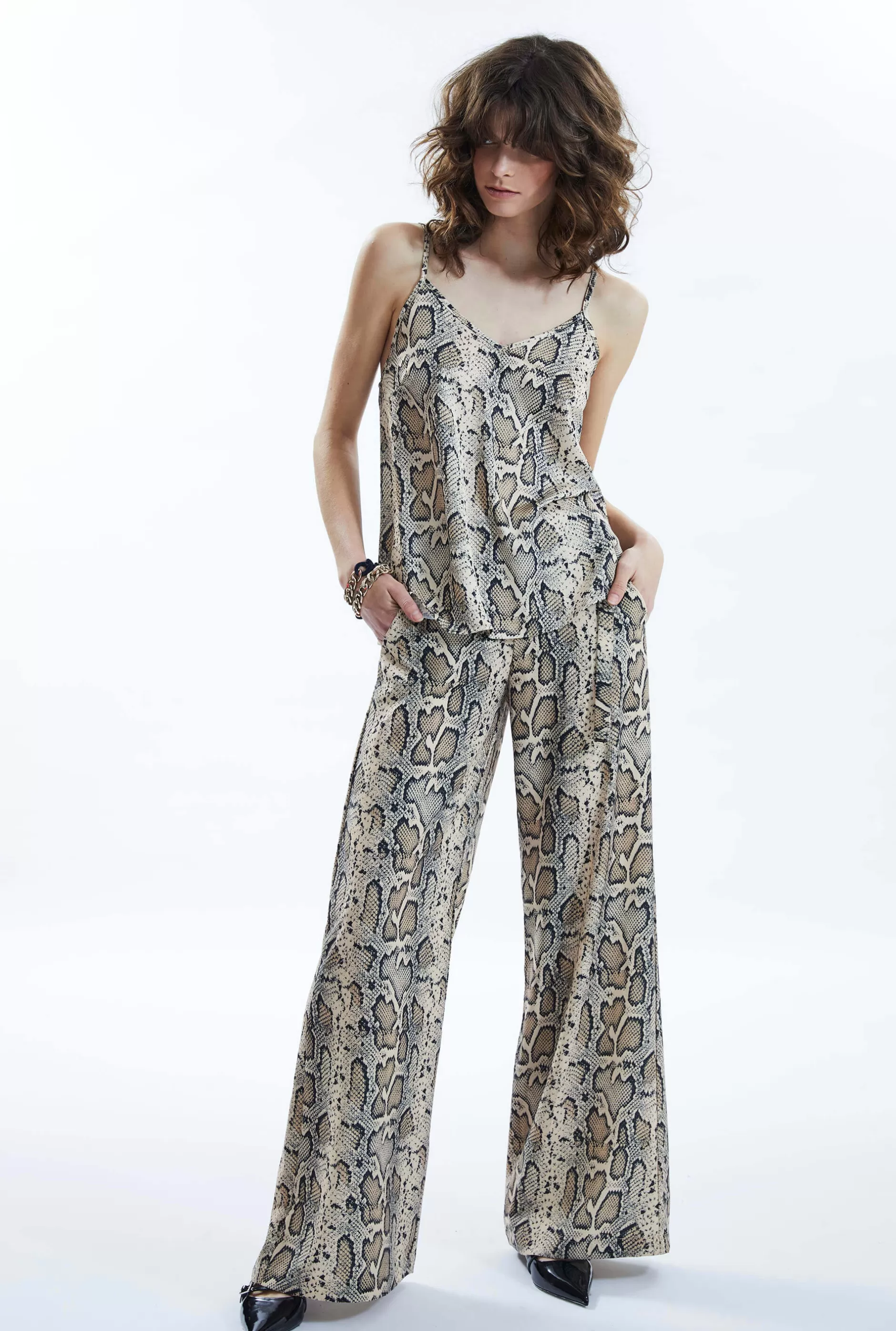 Python Print Camisole Beige^James Lakeland Online