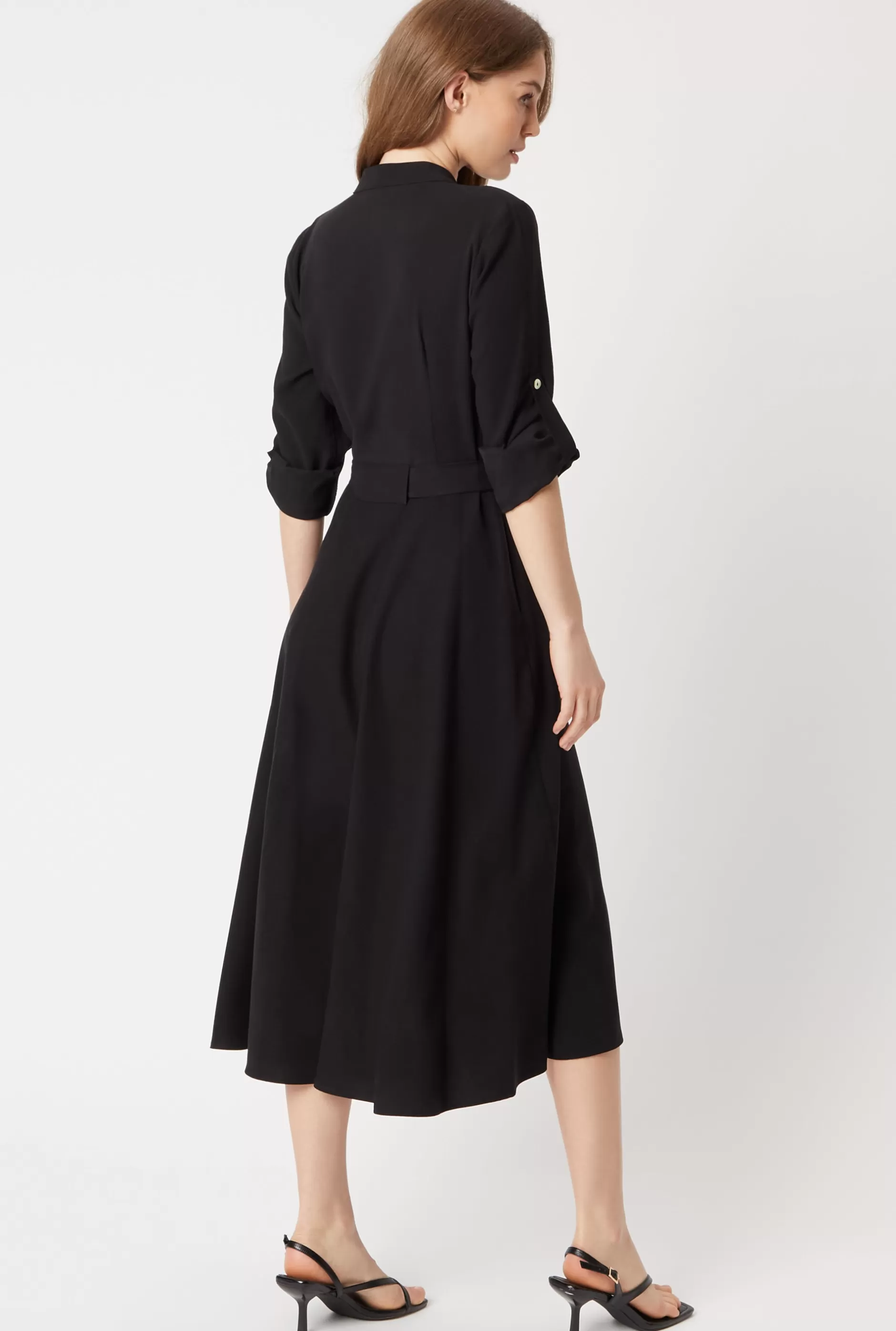 Roll Sleeve Midi Dress Black^James Lakeland Online