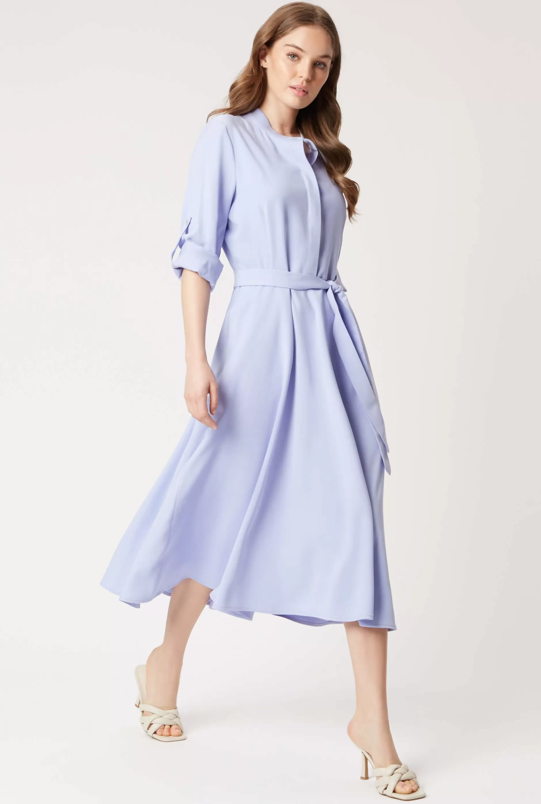 Roll Sleeve Midi Dress Lilac^James Lakeland Cheap