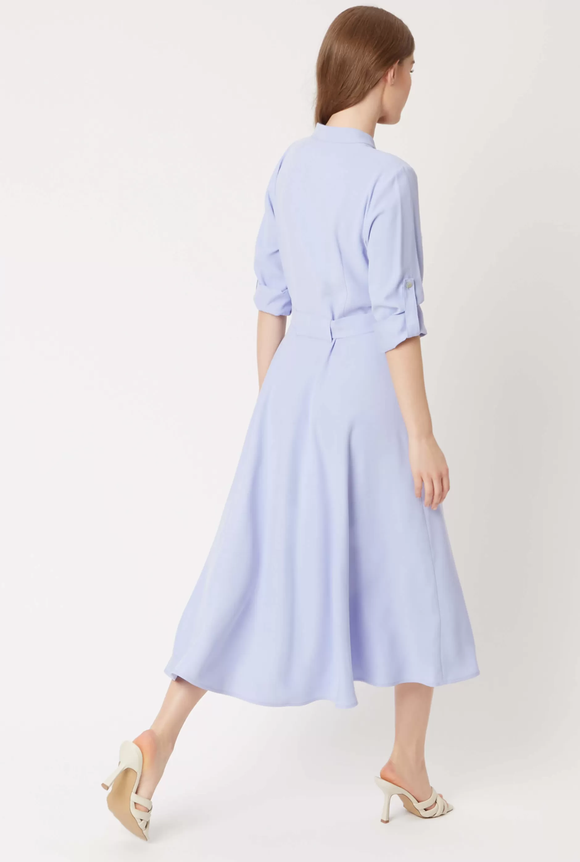 Roll Sleeve Midi Dress Lilac^James Lakeland Cheap