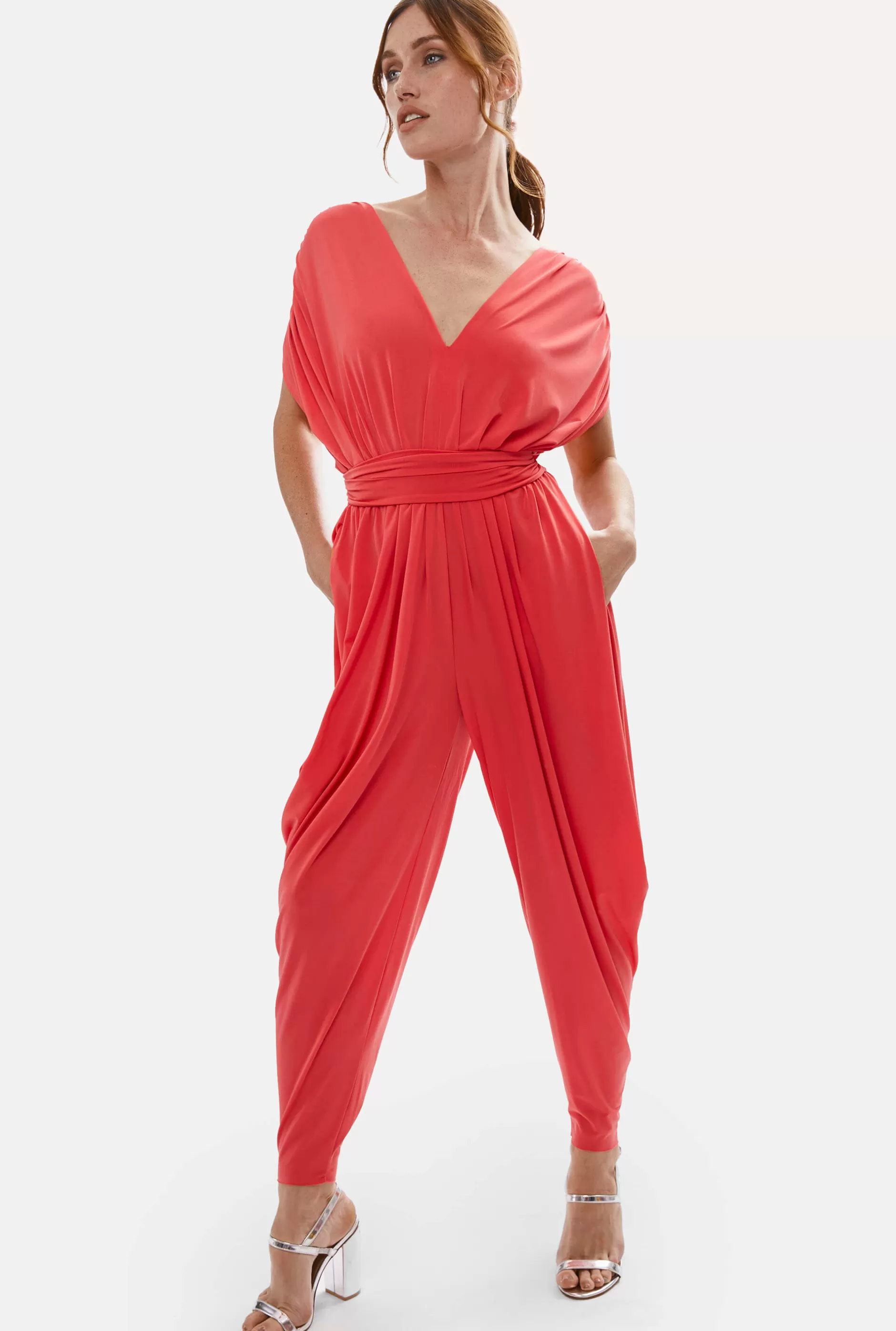 Ruched Jumpsuit Red^James Lakeland Sale
