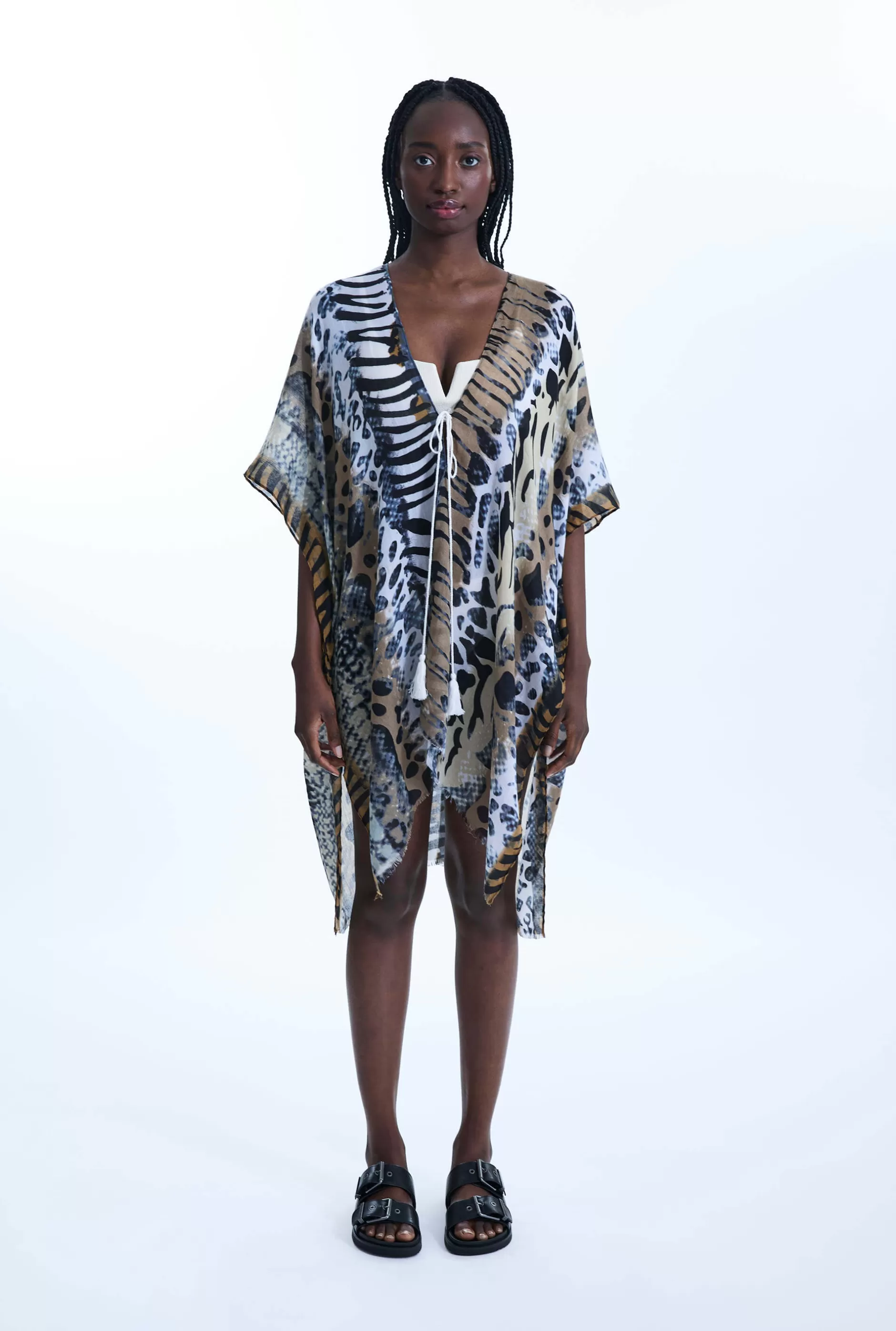 Savage Print Kaftan Brown^James Lakeland Clearance