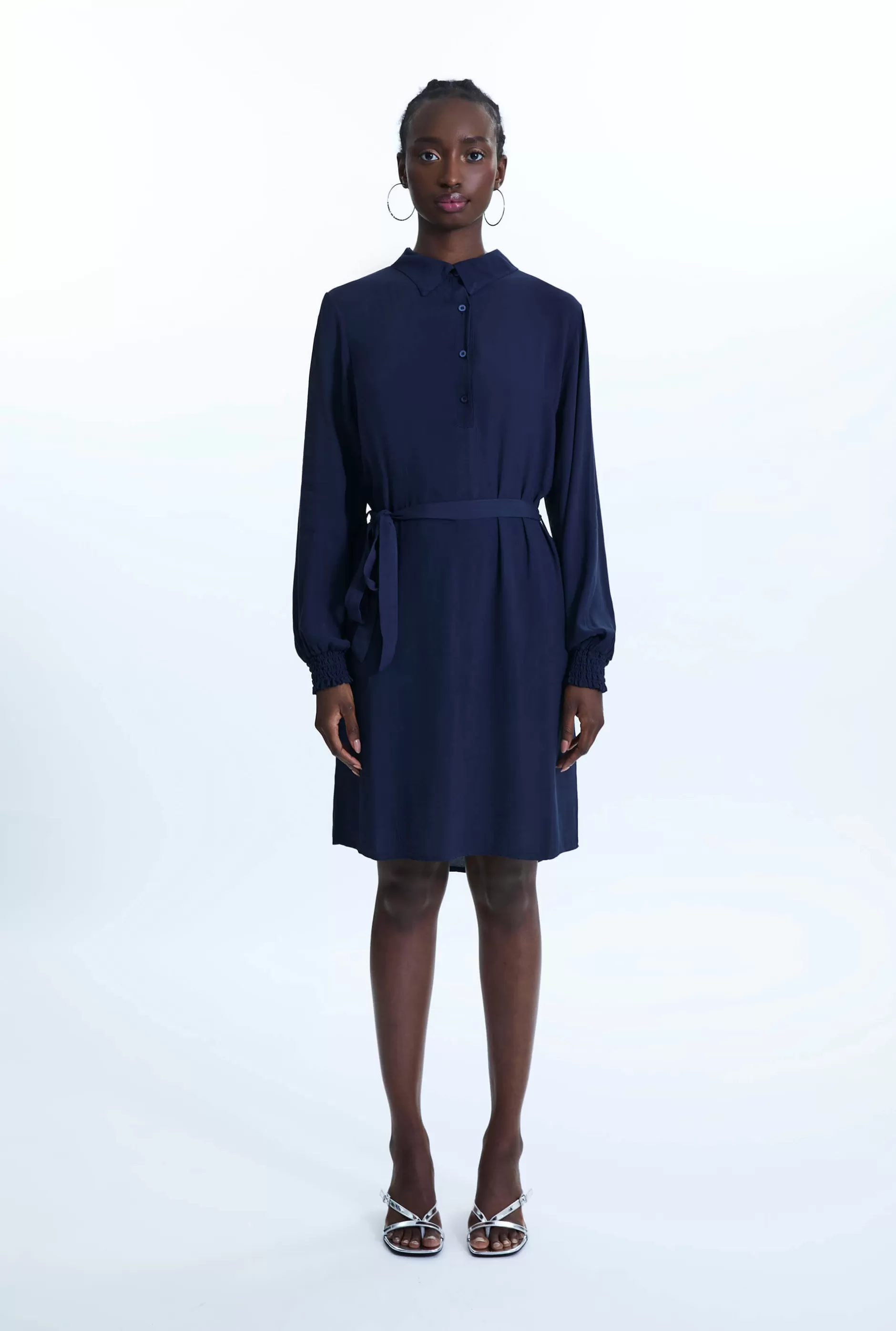 Shirt Collar Belted Dress^James Lakeland Flash Sale