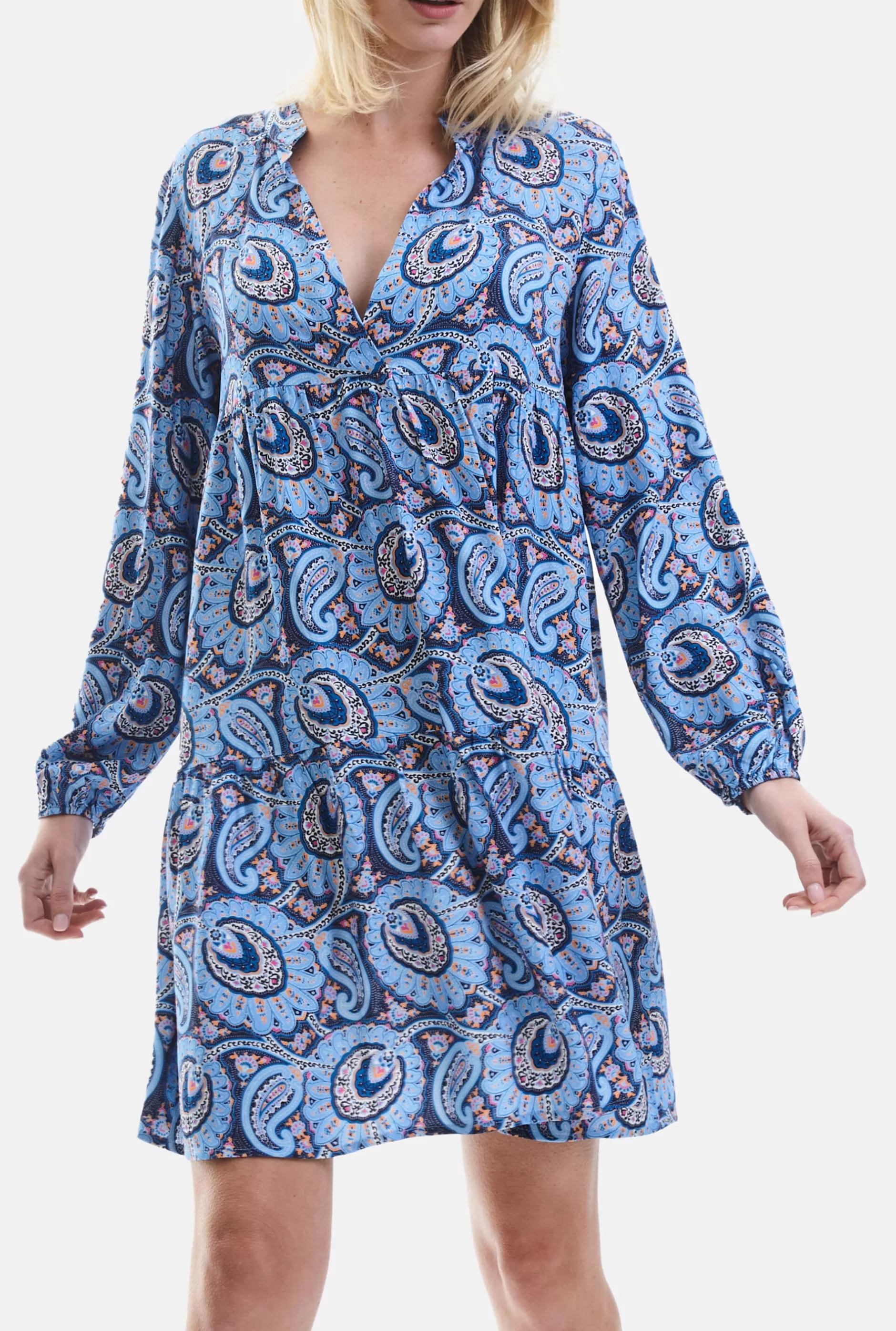 Short Paisley V-neck Dress^James Lakeland Flash Sale