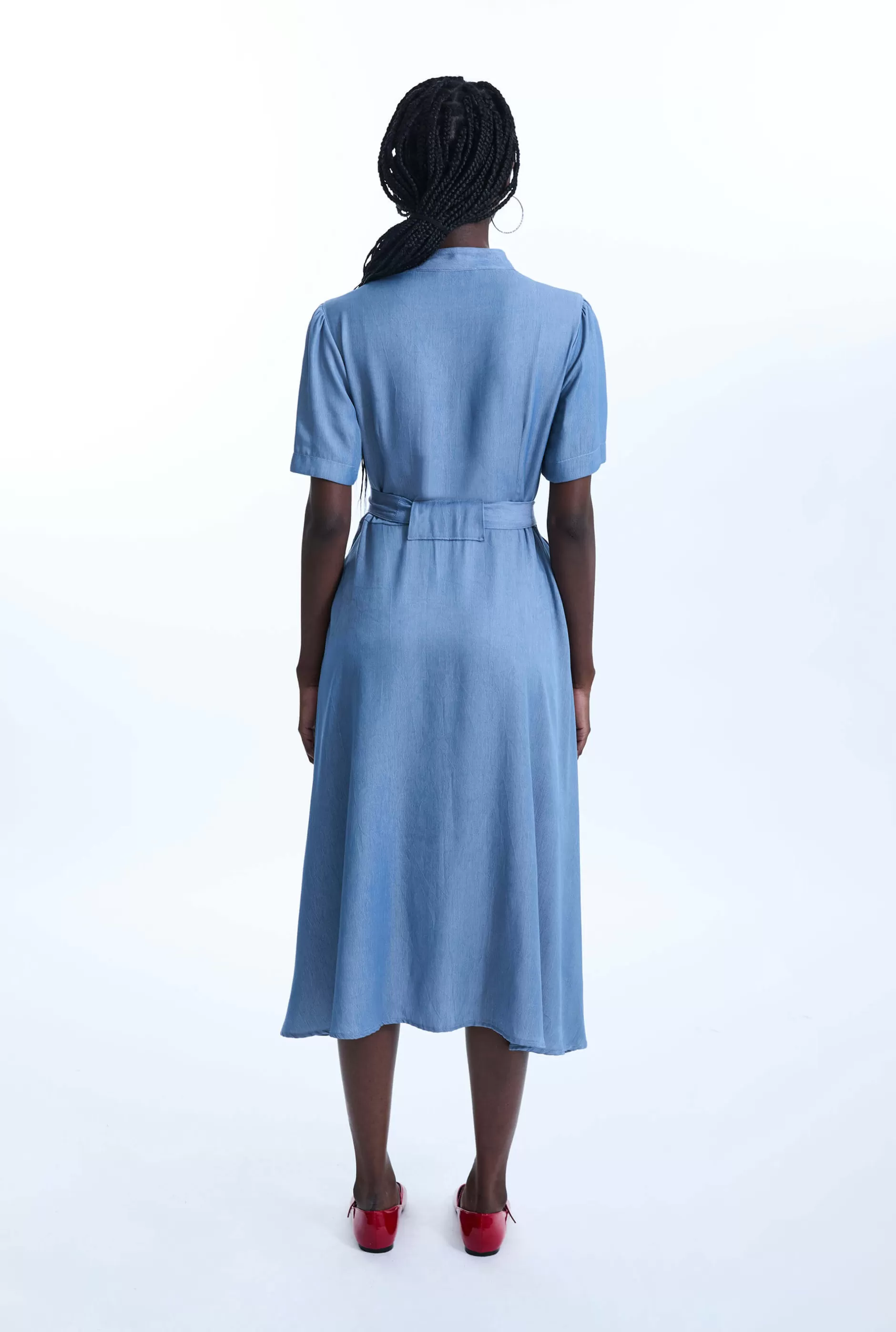 Short Sleeve Day Dress Blue^James Lakeland Clearance