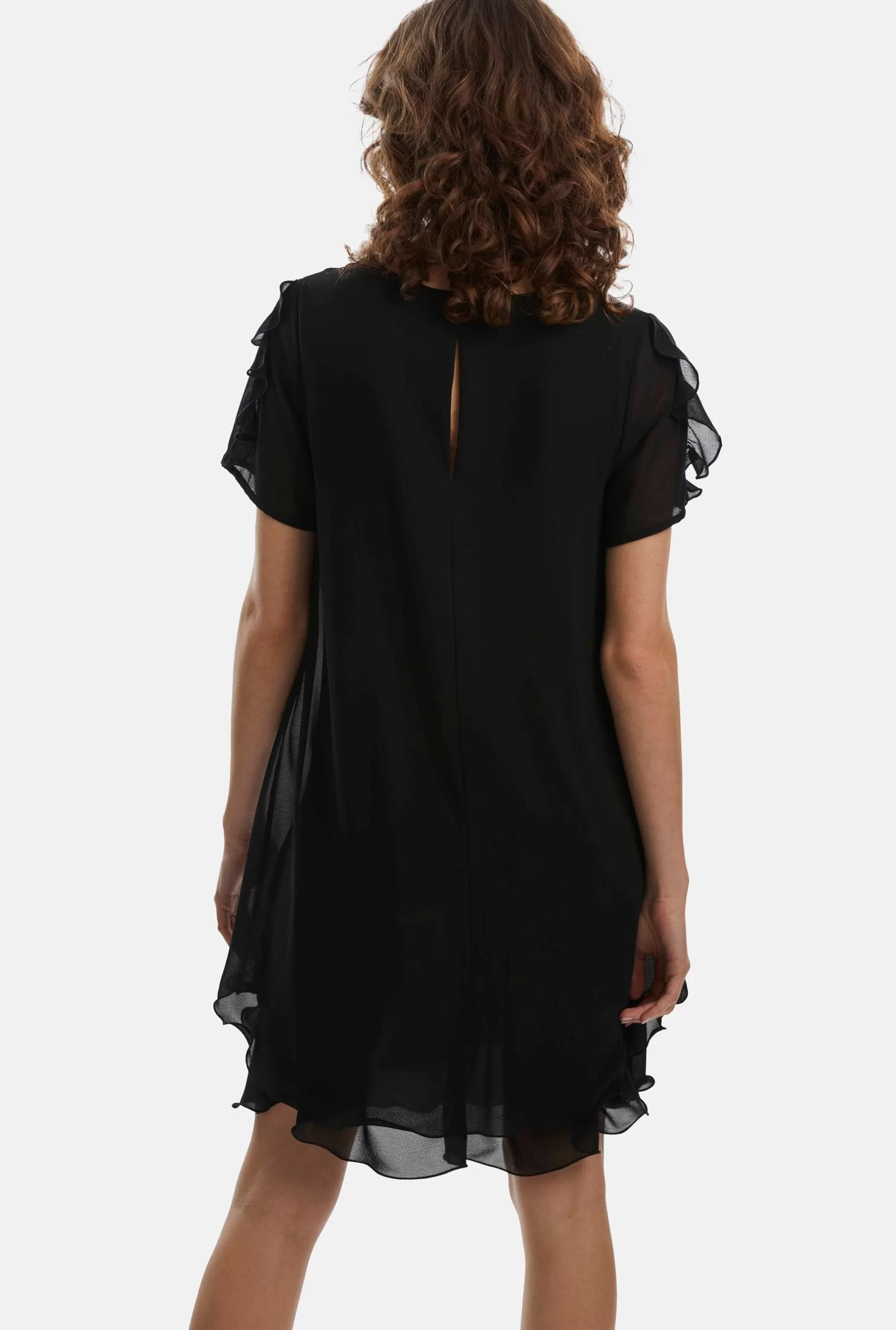 Short Sleeve Wave Hem Dress Black^James Lakeland Cheap