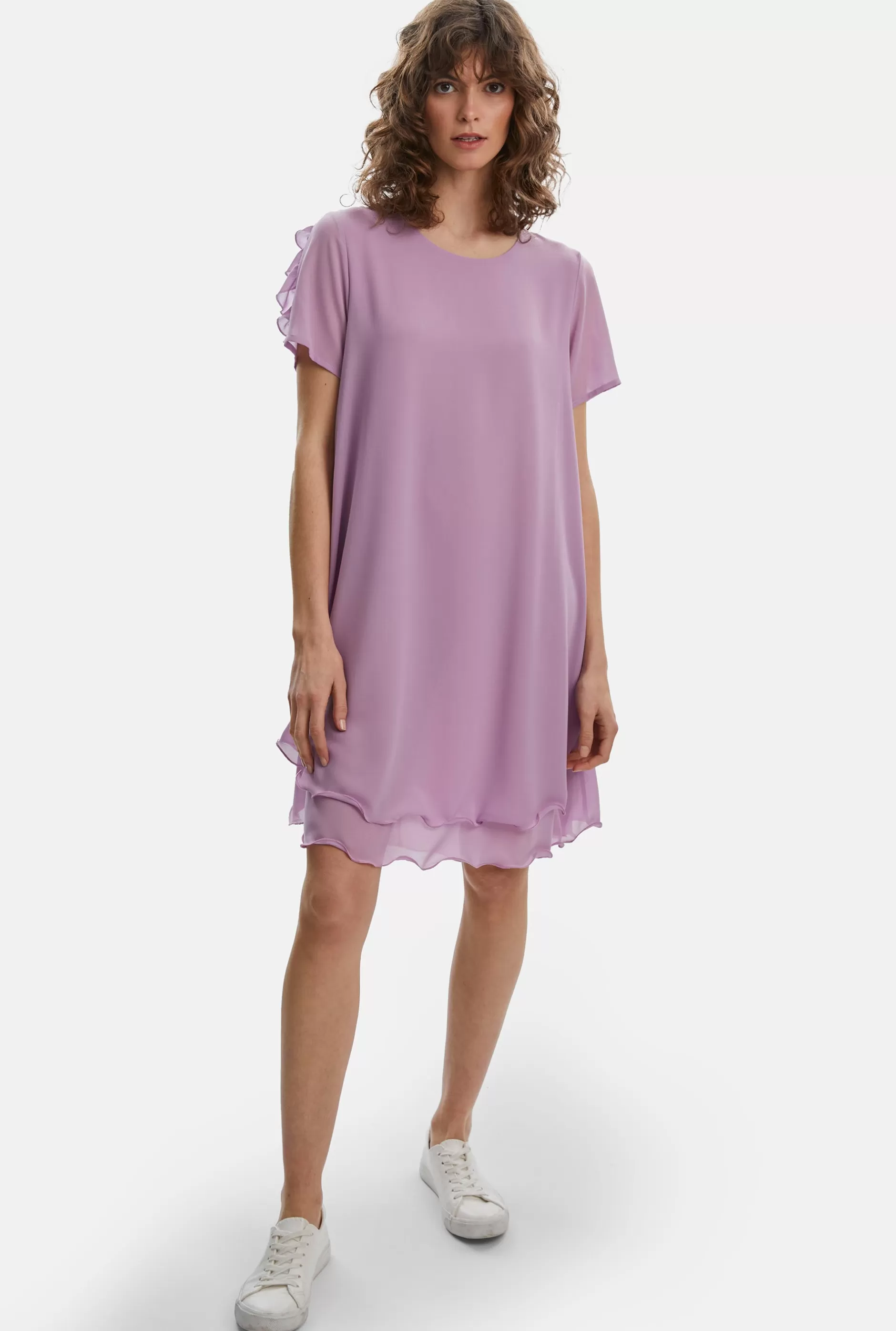 Short Sleeve Wave Hem Dress Lilac^James Lakeland Flash Sale